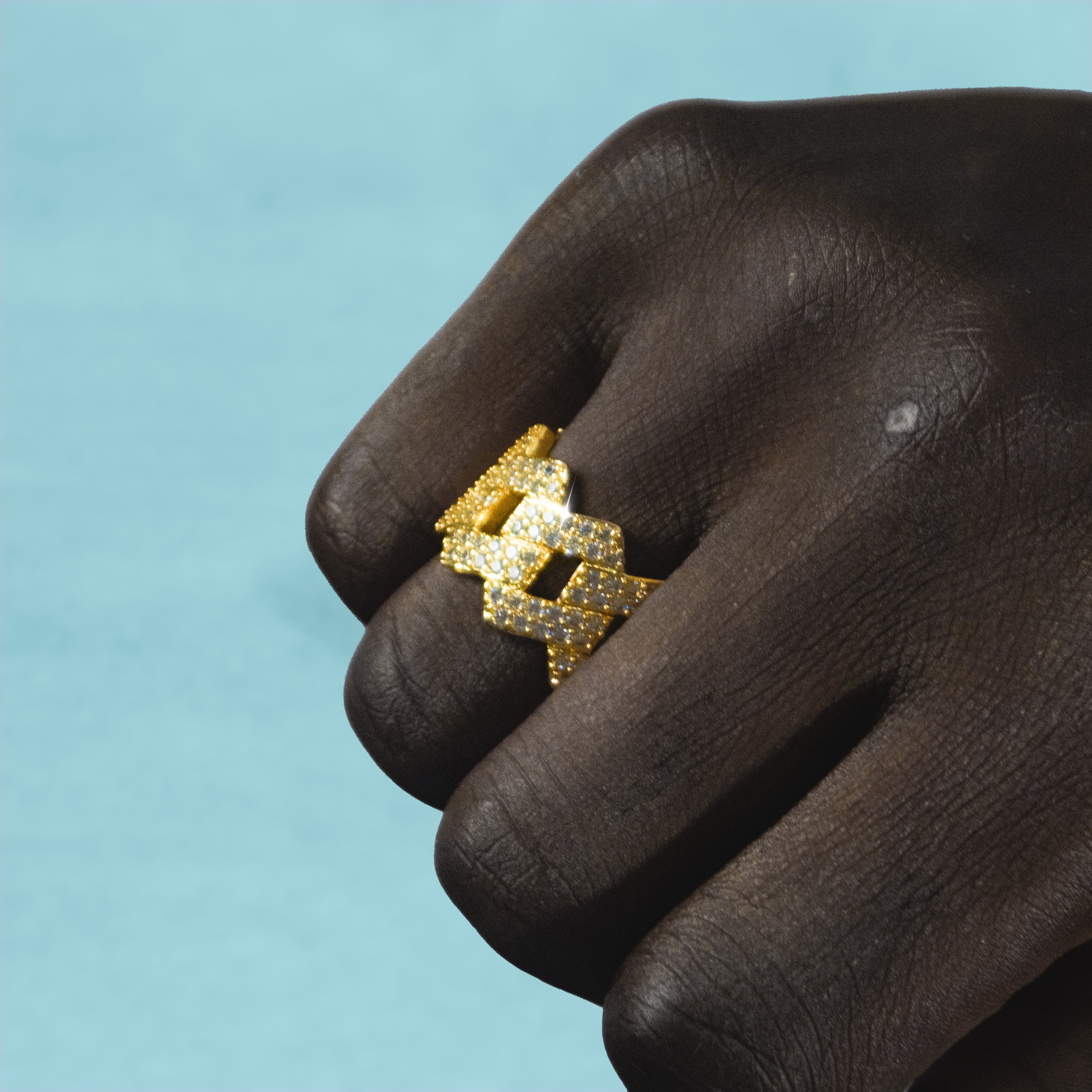 Anillo Ice Cubana Prong Oro 18K