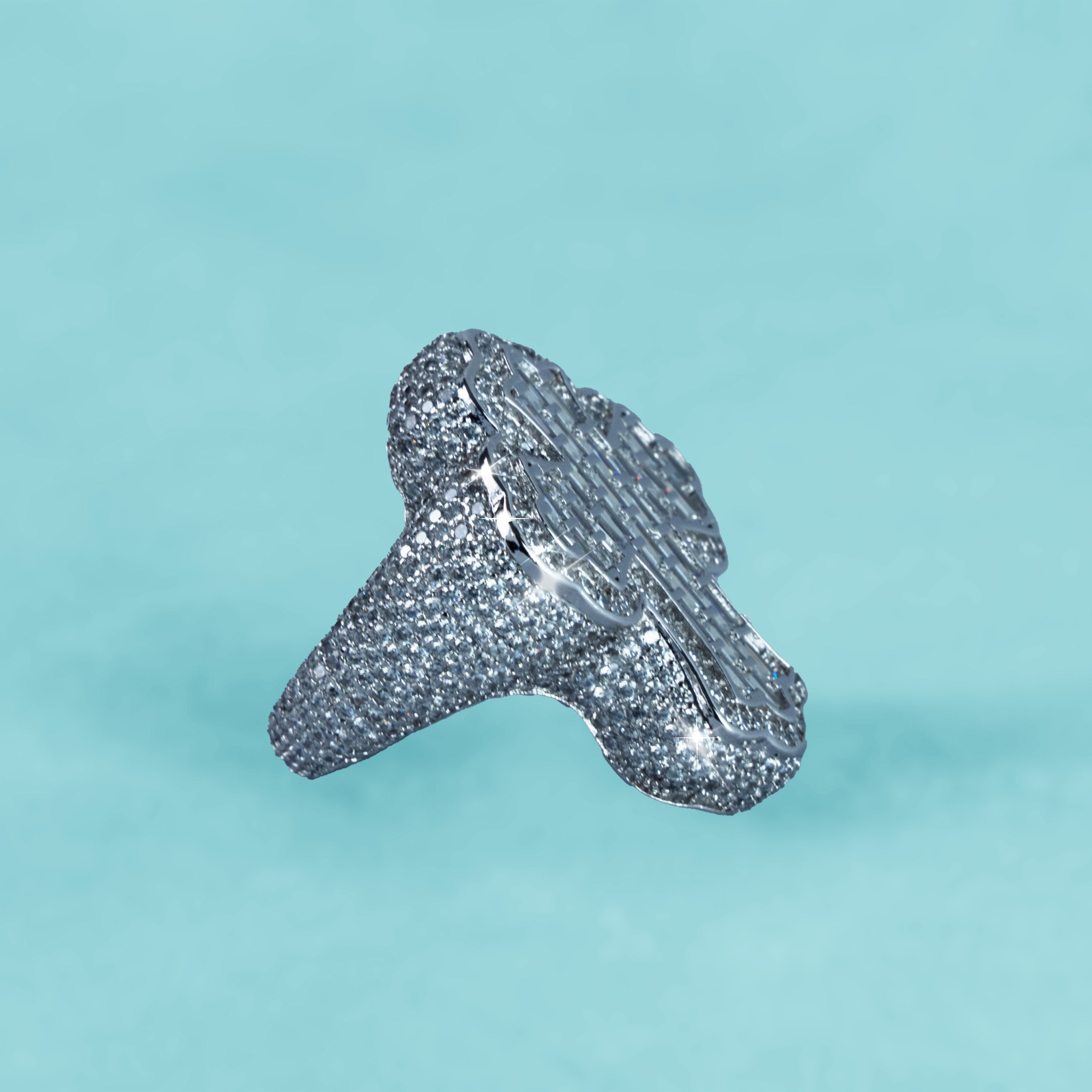 Anillo Ice Cruz Celta Oro Blanco