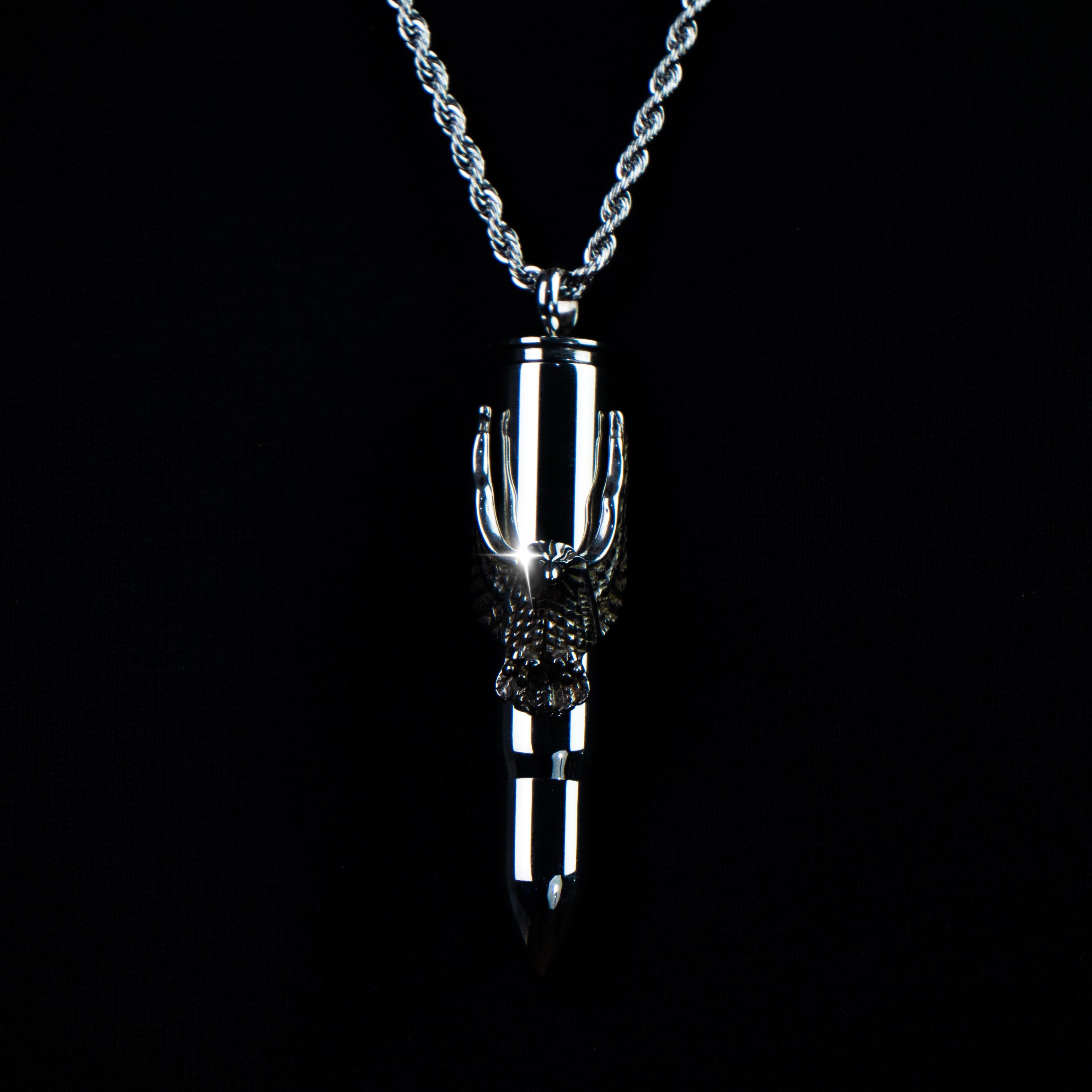 Colgante Bala con Águila Oro Blanco