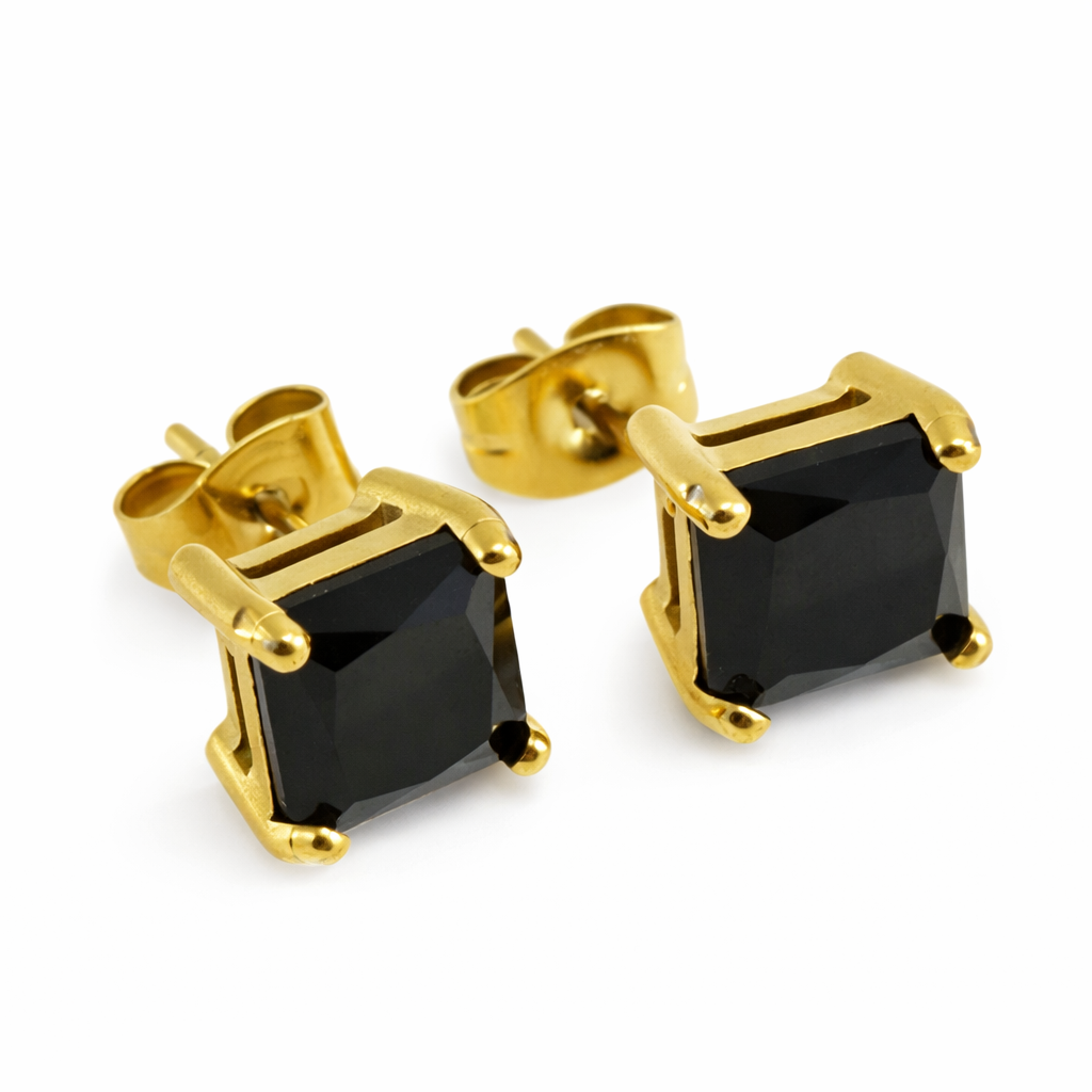 Pendientes Ónix Oro 18K
