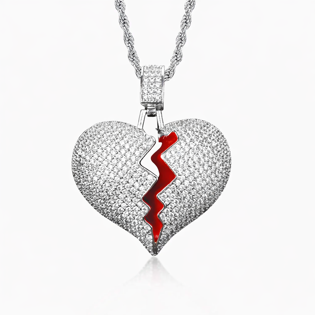 Colgante Corazón Roto Oro Blanco