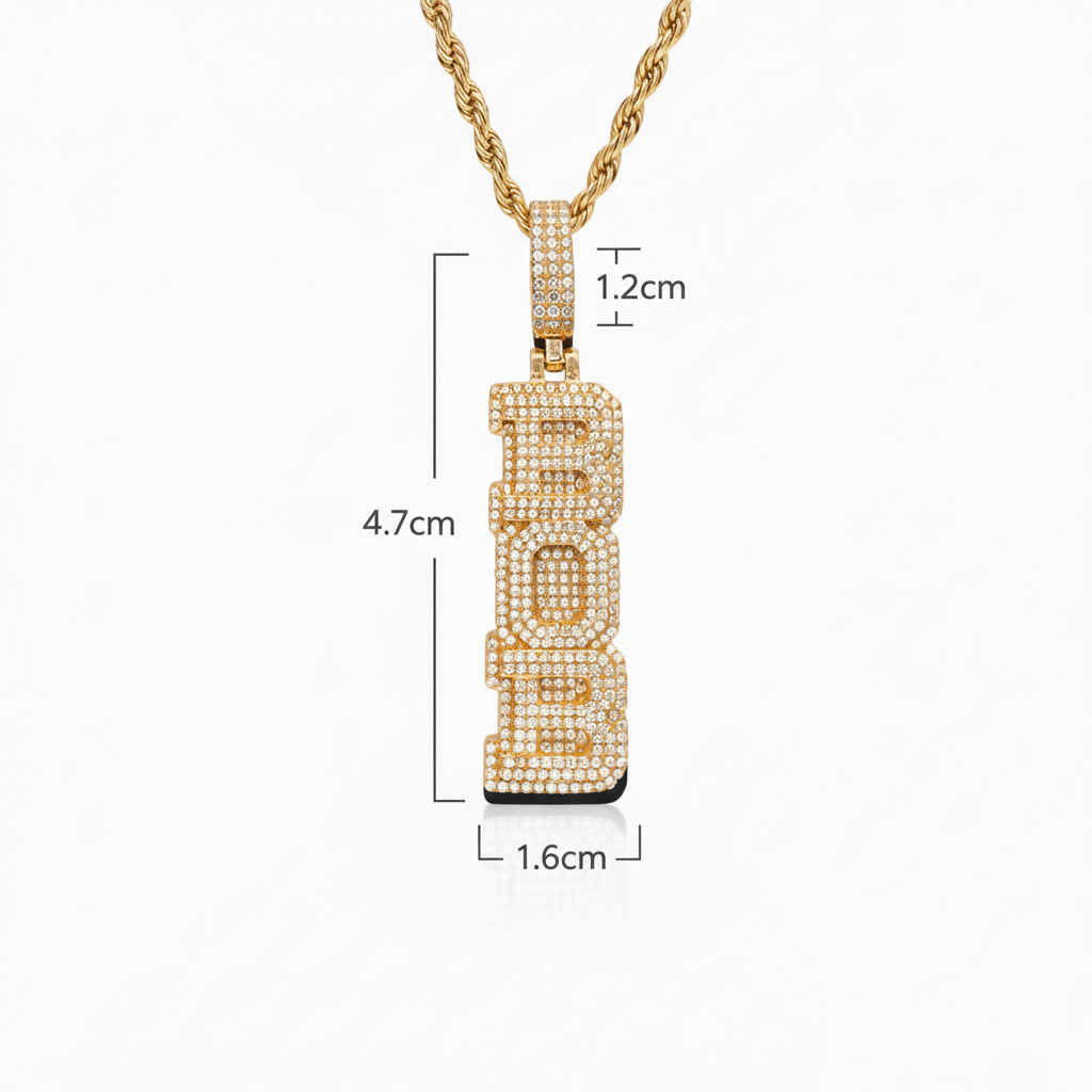 Vertical Custom Pendant size guide