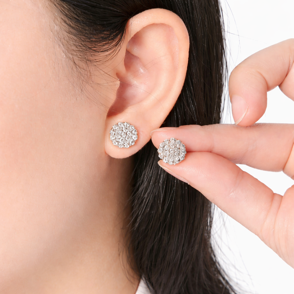 French light luxury earrings oro blanco