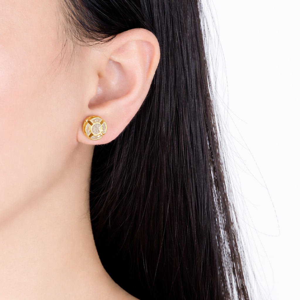 Pendientes Flor Oro 18K