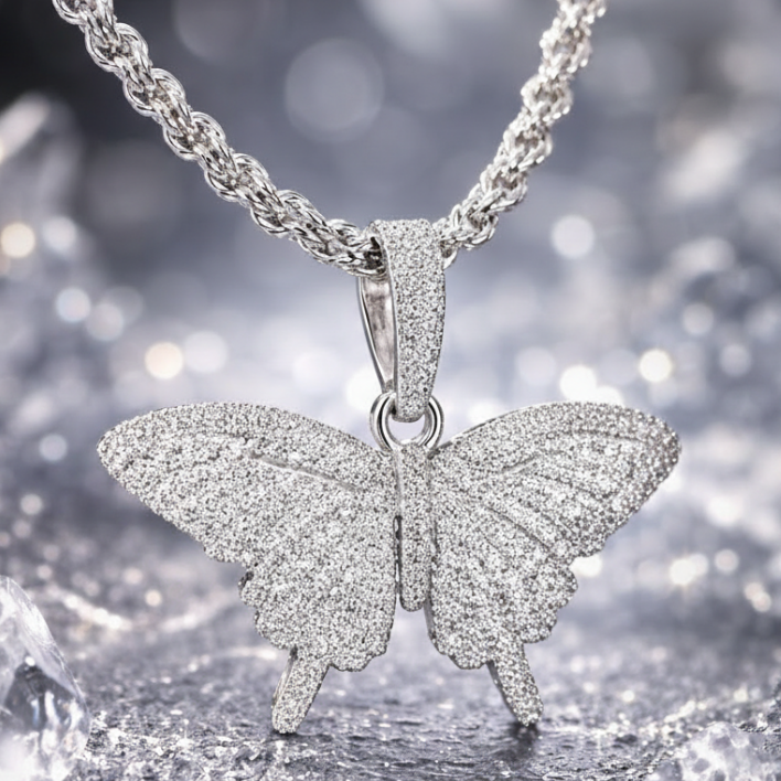 Colgante Mariposa Oro Blanco