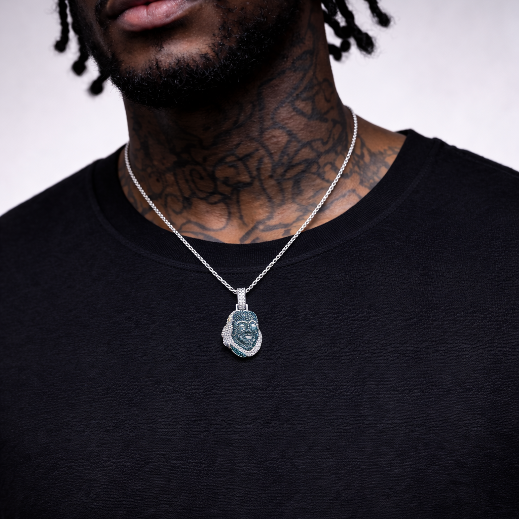 Colgante Blueface Oro Blanco