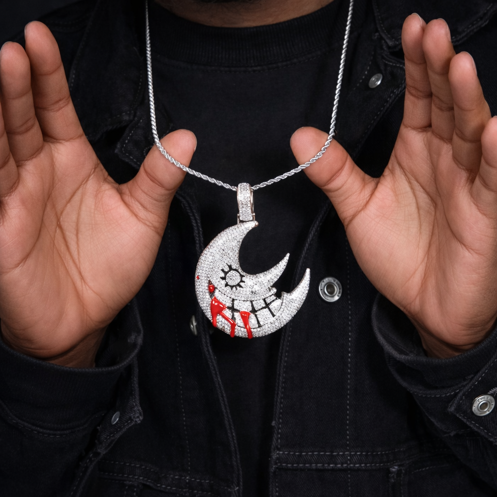 White Gold Moon Pendant