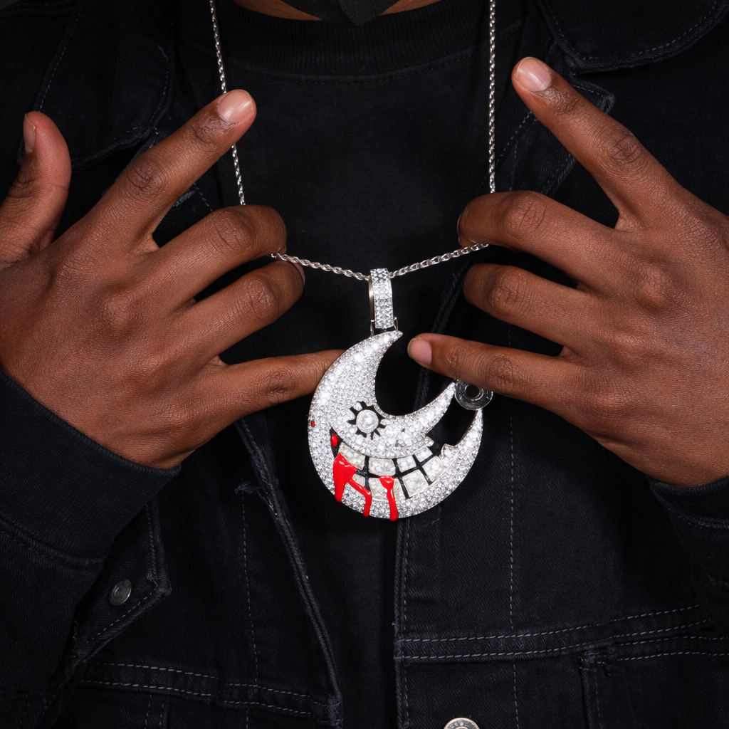 White Gold Moon Pendant