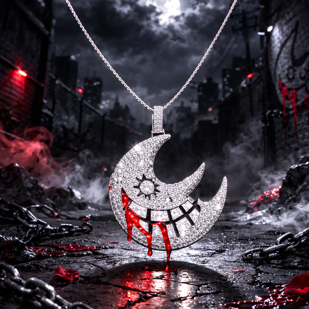 White Gold Moon Pendant