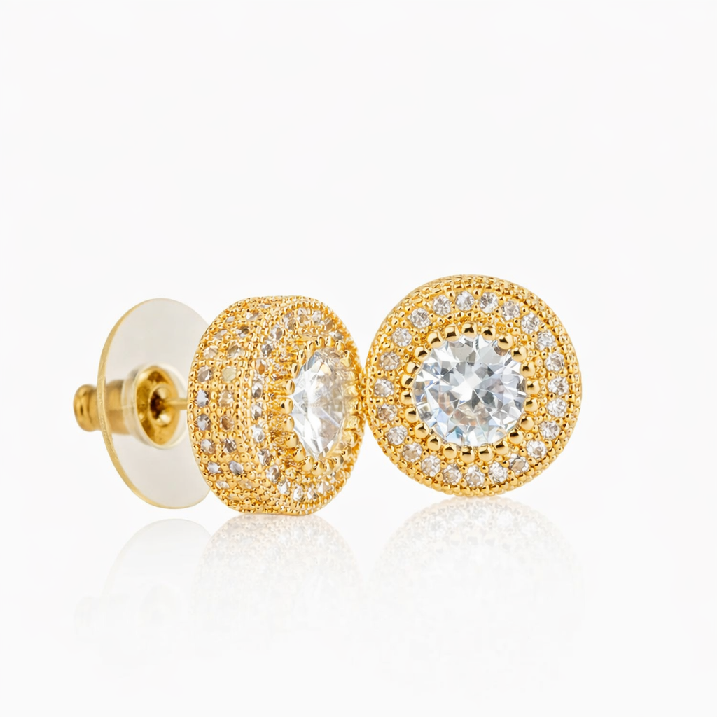 Pendientes Ice Redondo Oro 18k