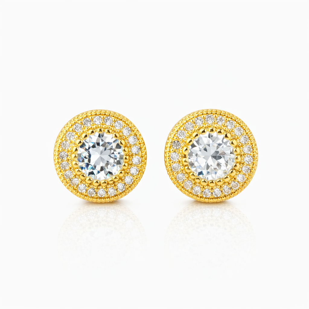 Pendientes Ice Redondo Oro 18k