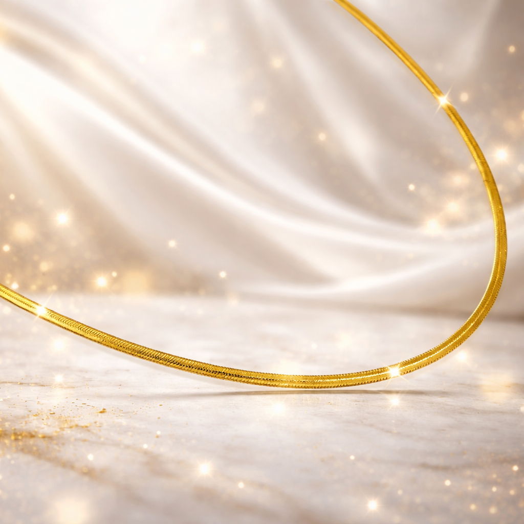 Cadena Snake De 4 Mm Chapada En Oro De 18 K Oro 18K