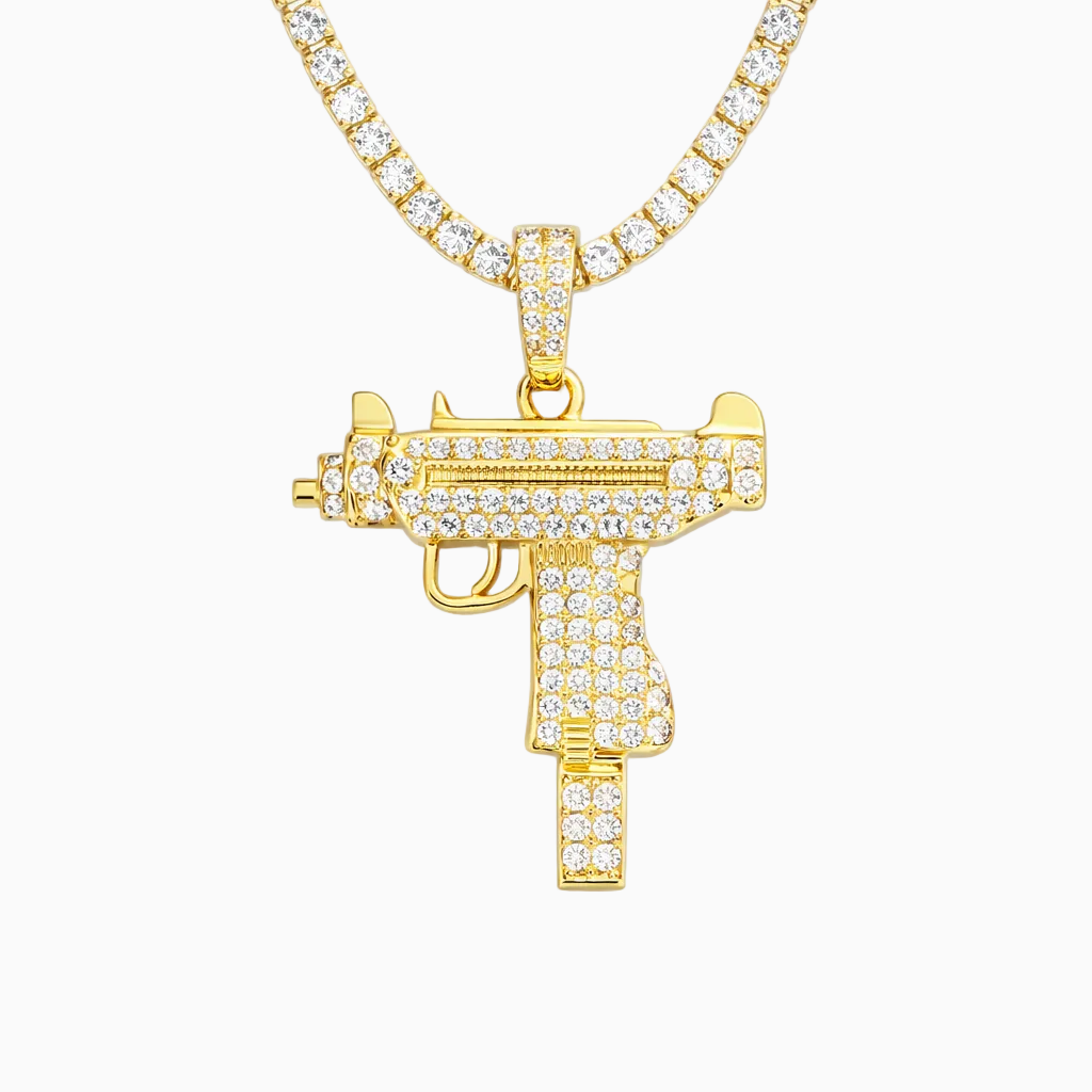 18K Gold Uzi Pendant