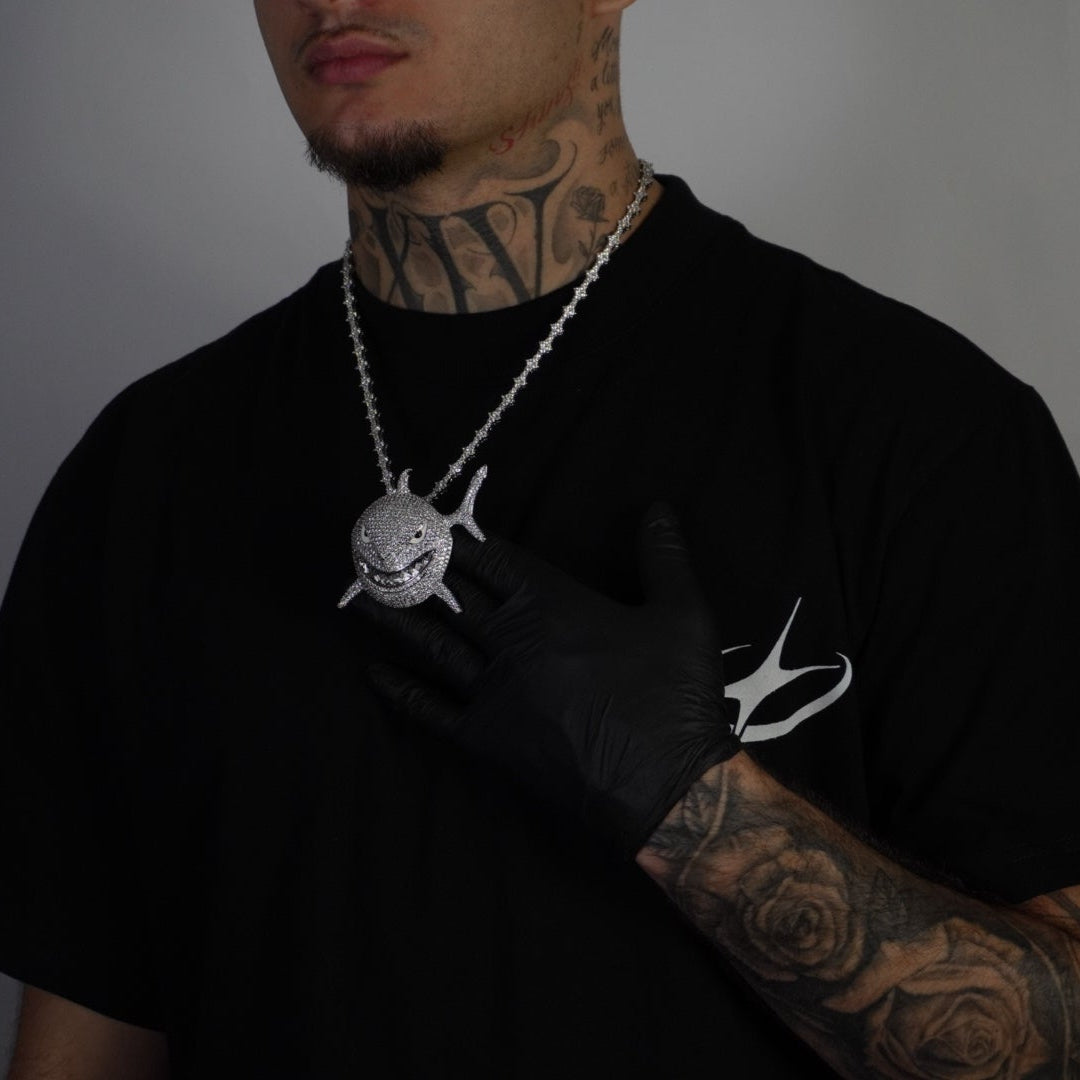 Colgante Shark Oro Blanco