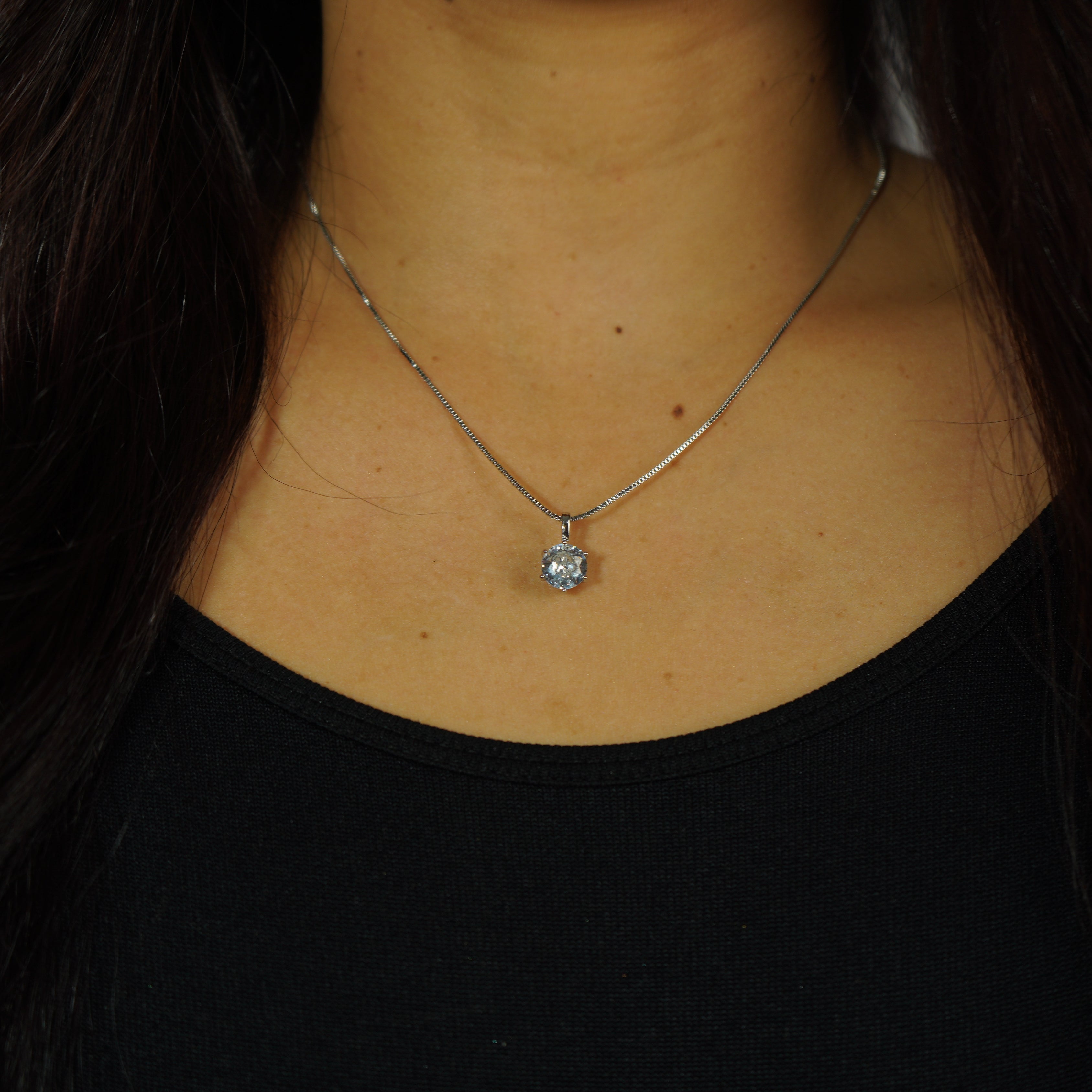 Colgante Ice Oro Blanco Mujer