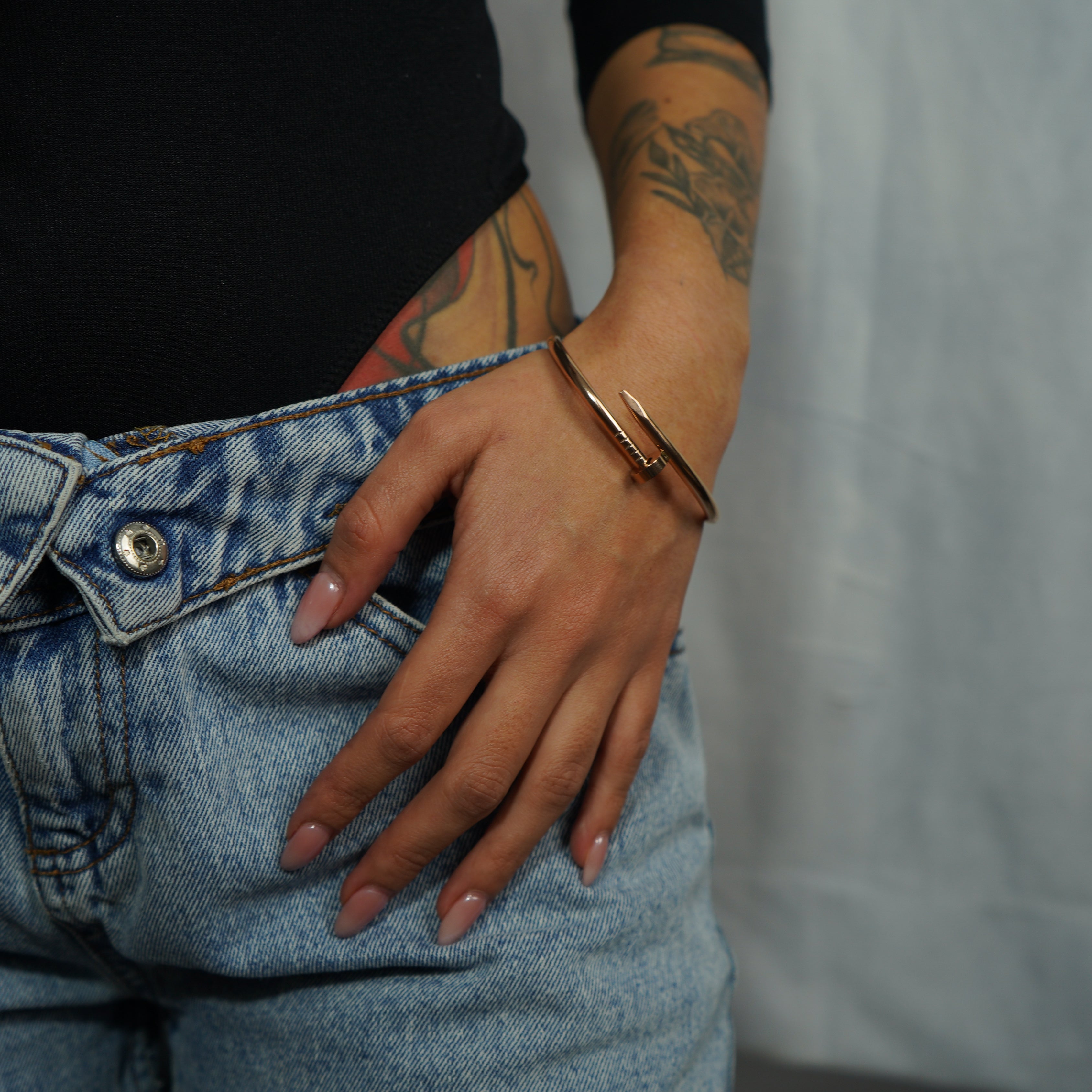 Brazalete Clavo Oro Rosa Mujer