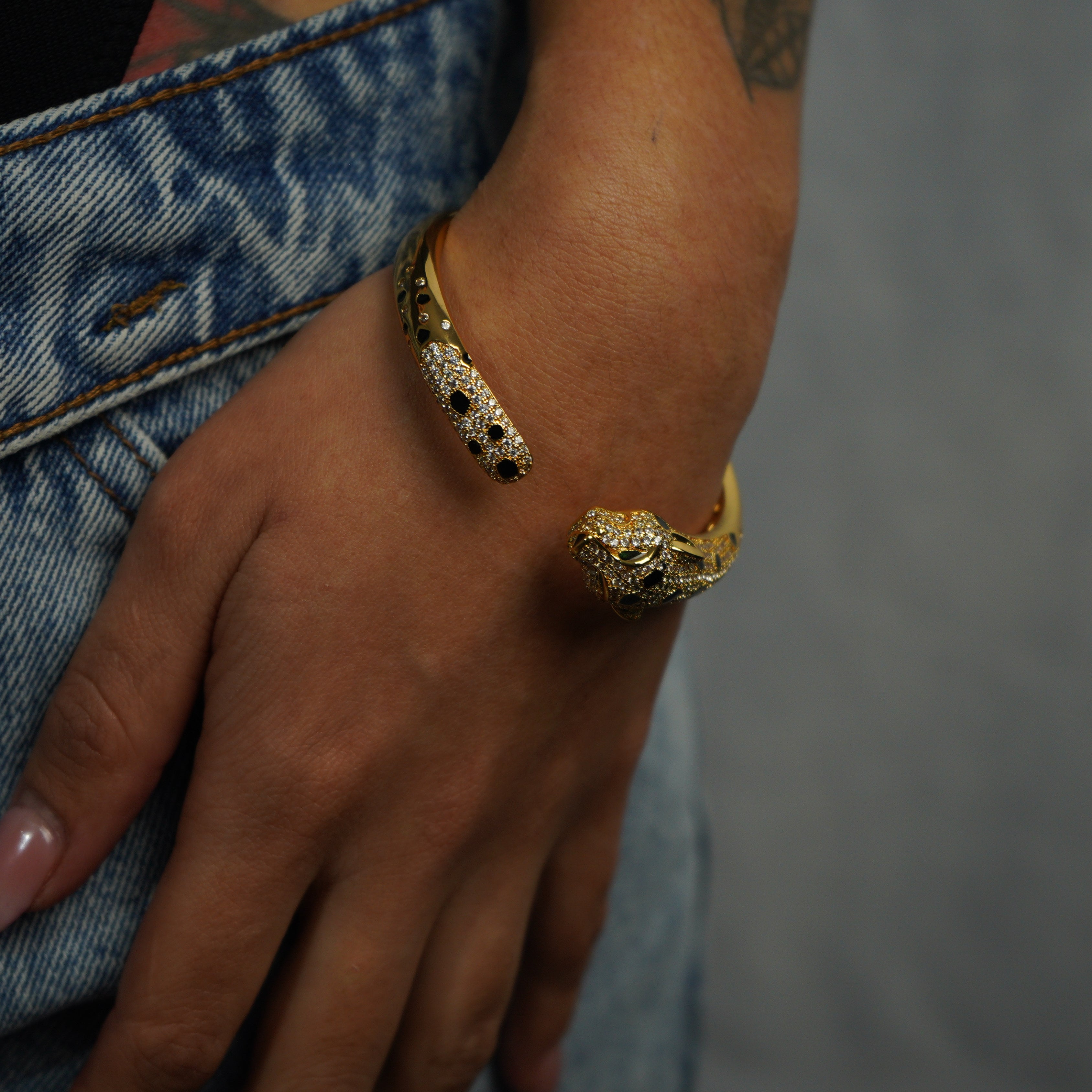 Brazalete Pantera Ice Oro 18K