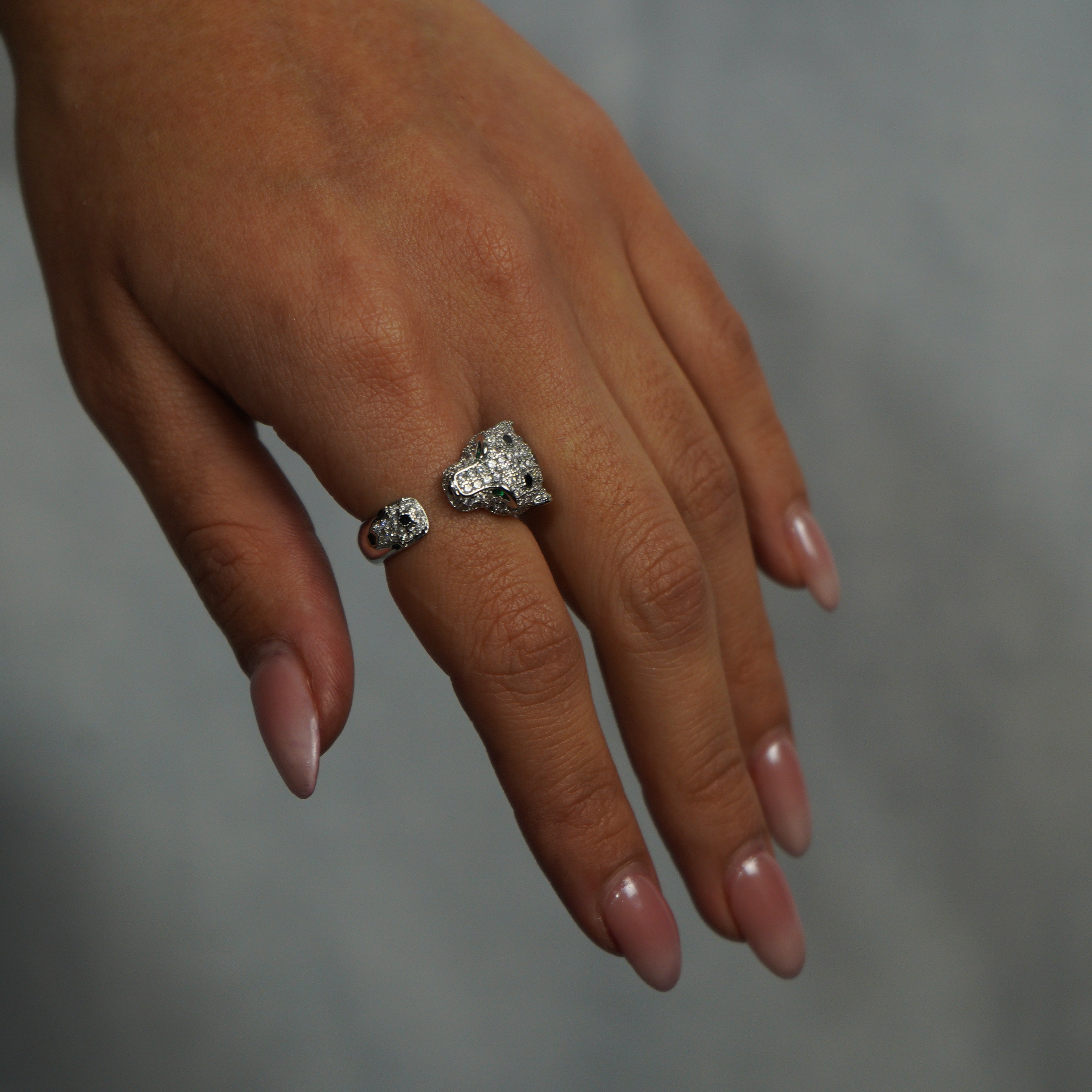 Anillo Pantera Ice Oro Blanco