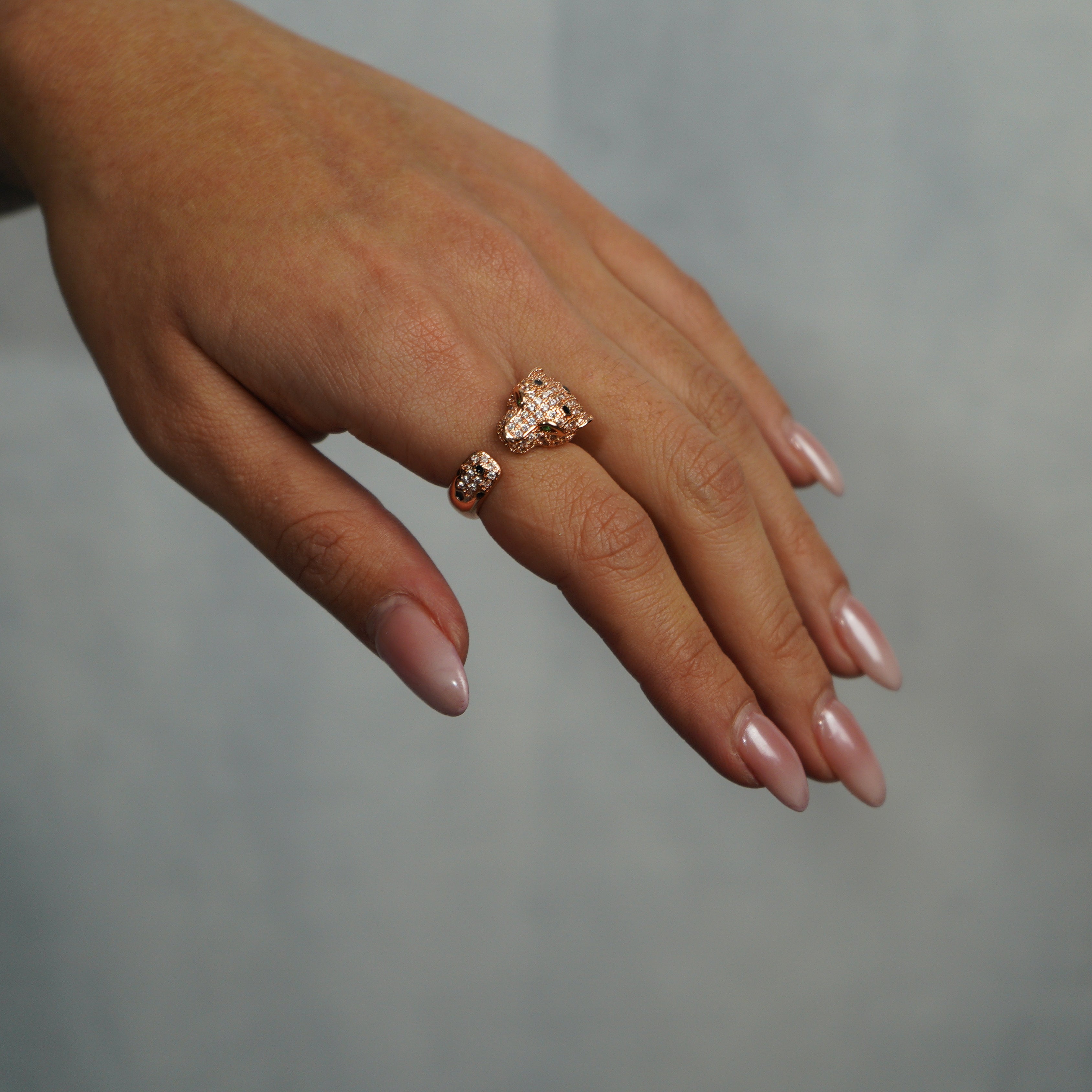 Anillo Pantera Ice Oro Rosa
