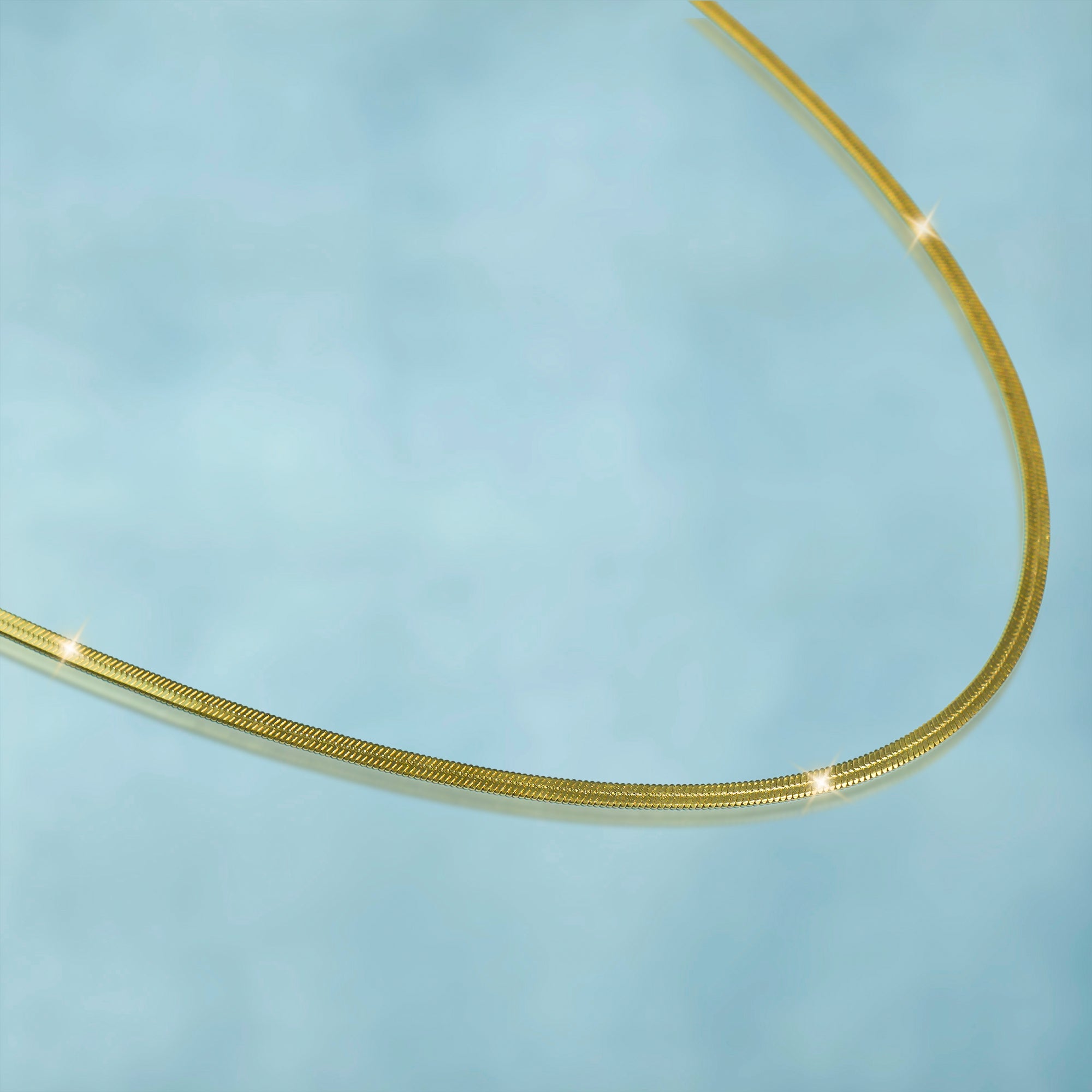 Cadena Snake De 4 Mm Chapada En Oro De 18 K Oro 18K