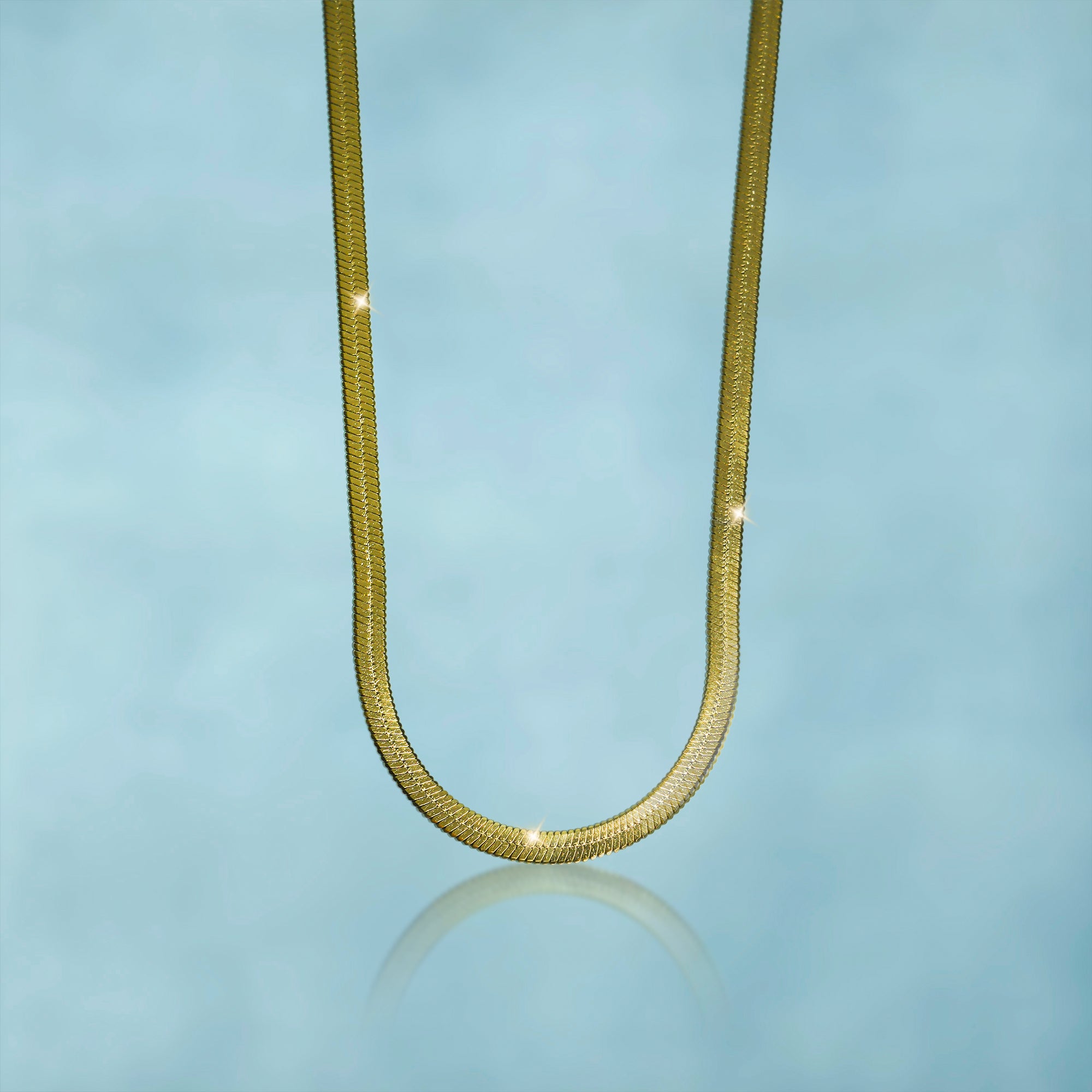 Cadena Snake De 4 Mm Chapada En Oro De 18 K Oro 18K