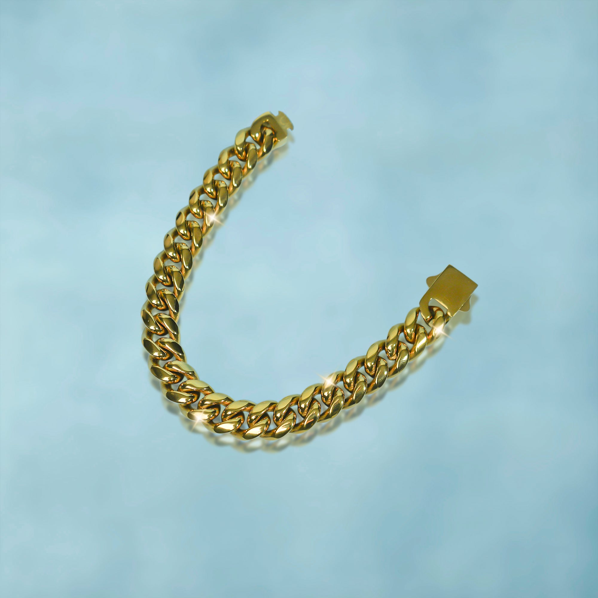 Brazalete Cubana Oro 18K Premium