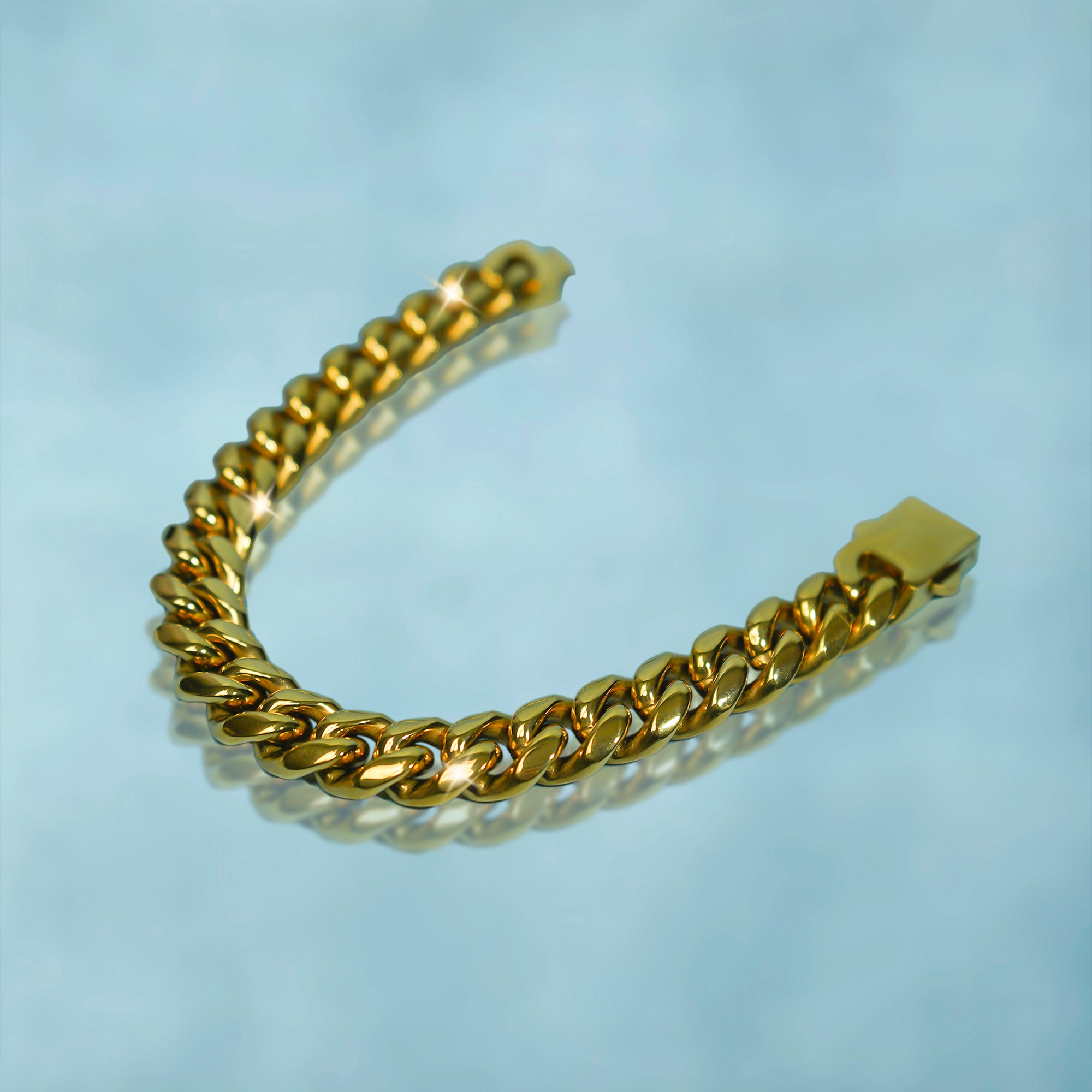 Brazalete Cubana Oro 18K Premium