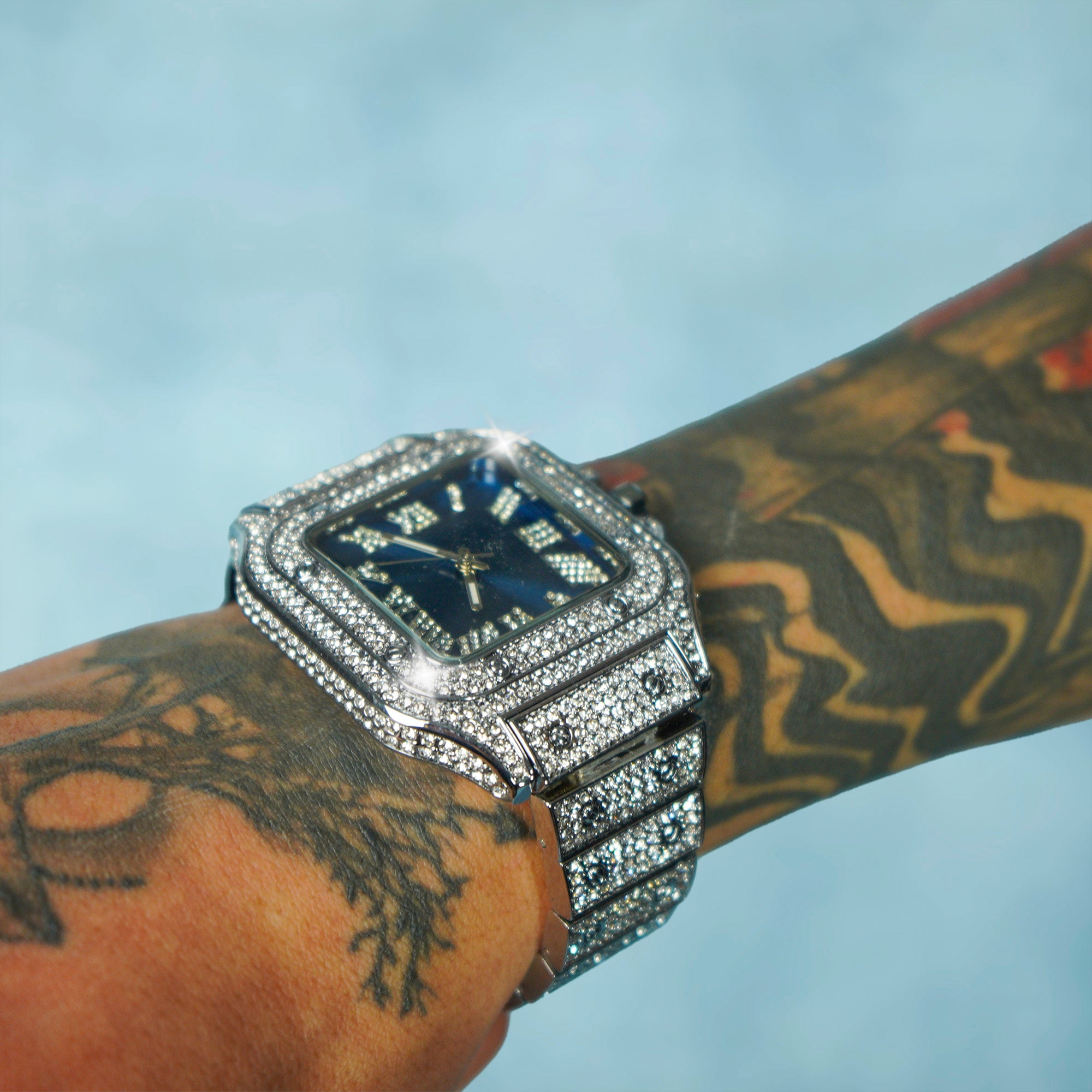 Reloj Santoz Blue Oro Blanco