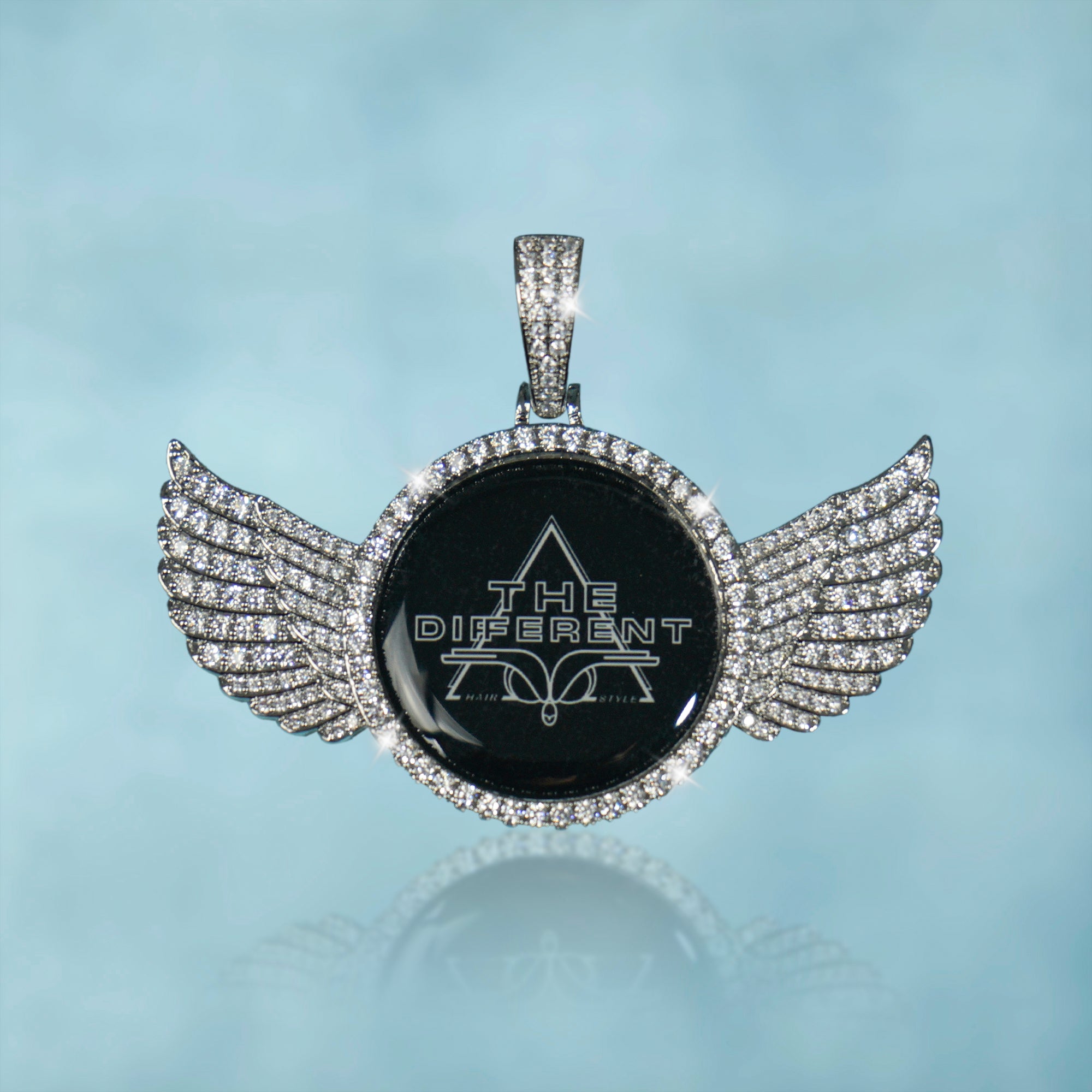 Colgante Personalizado Foto Alas Oro