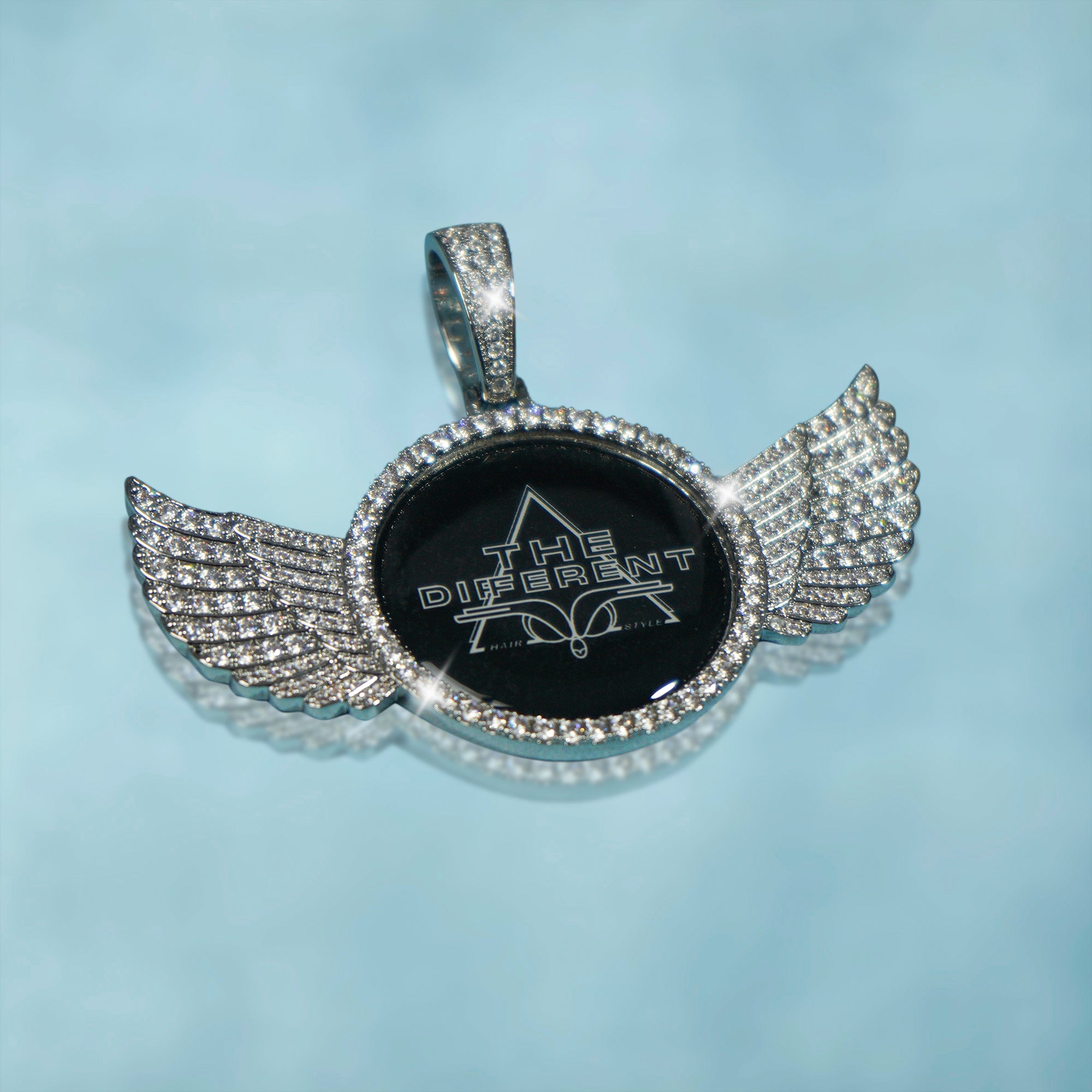 Colgante Personalizado Foto Alas Oro