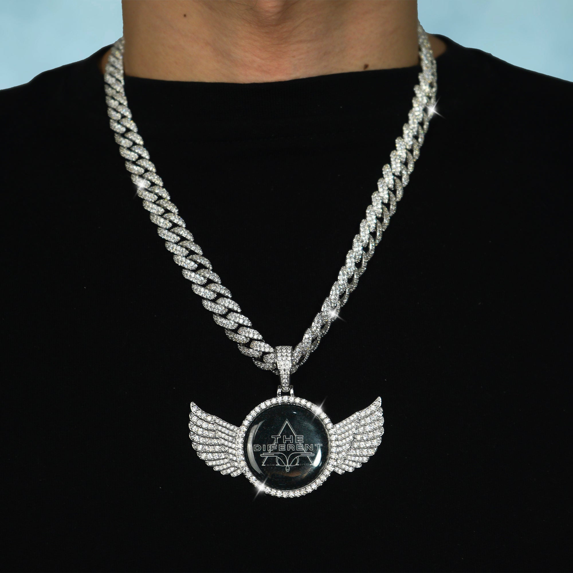 Colgante Personalizado Foto Alas Oro