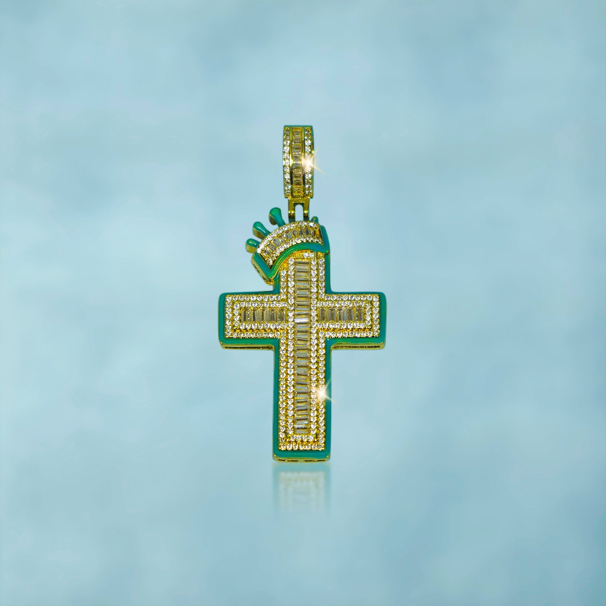 Colgante Luminoso Cruz Oro 18K