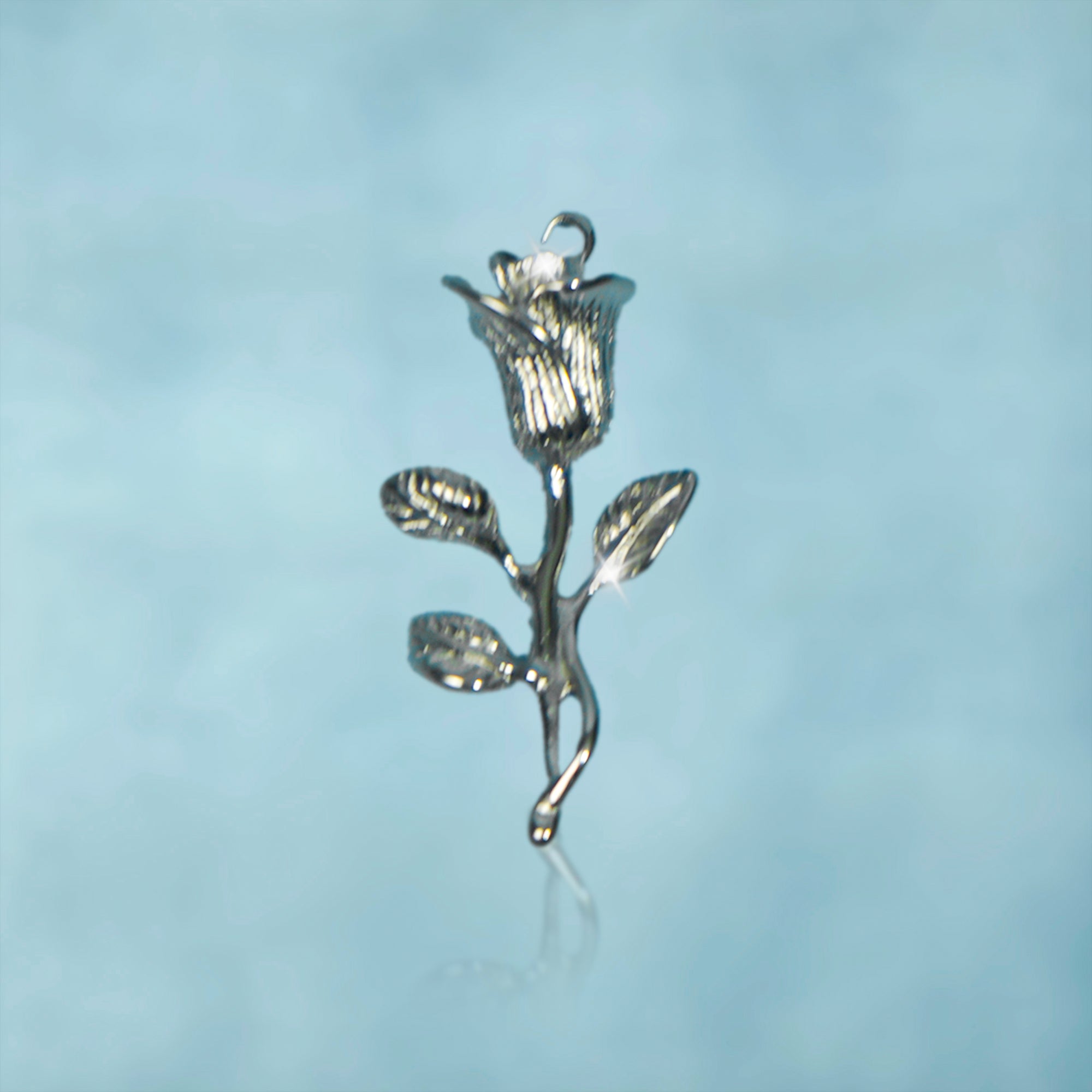 Colgante Rosa Oro Blanco