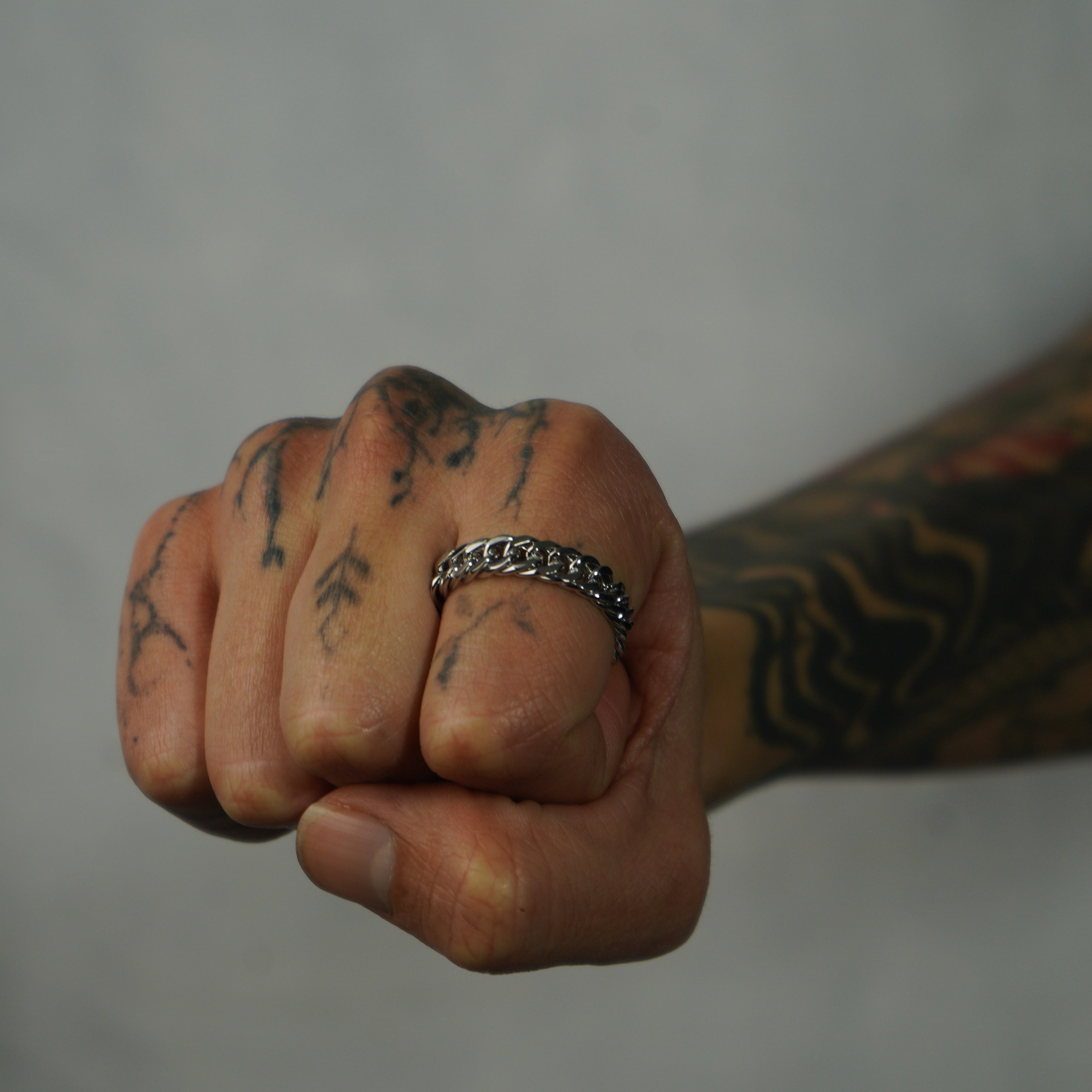 Anillo Cubana Oro Blanco