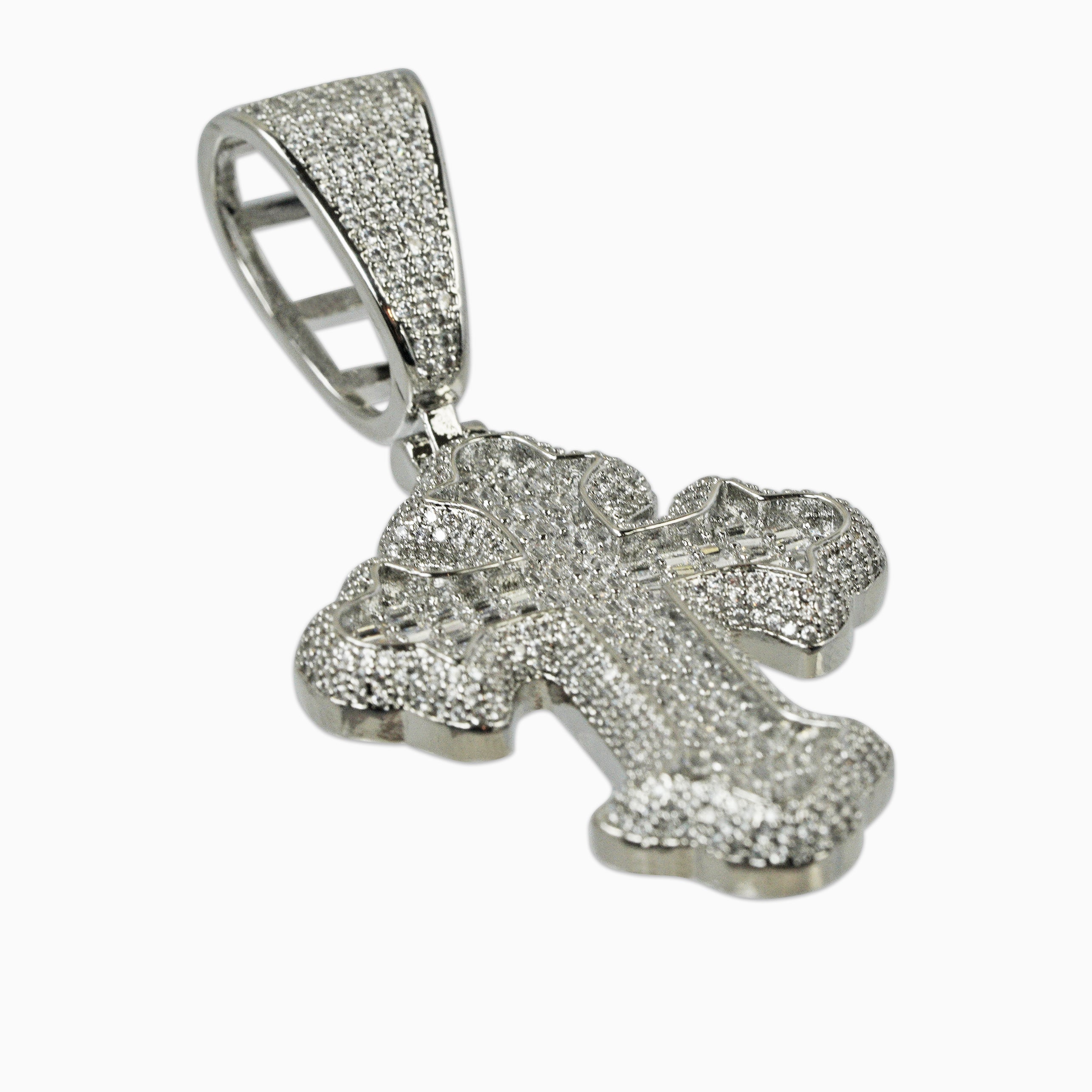 Colgante Cruz Gótica Grande Oro Blanco