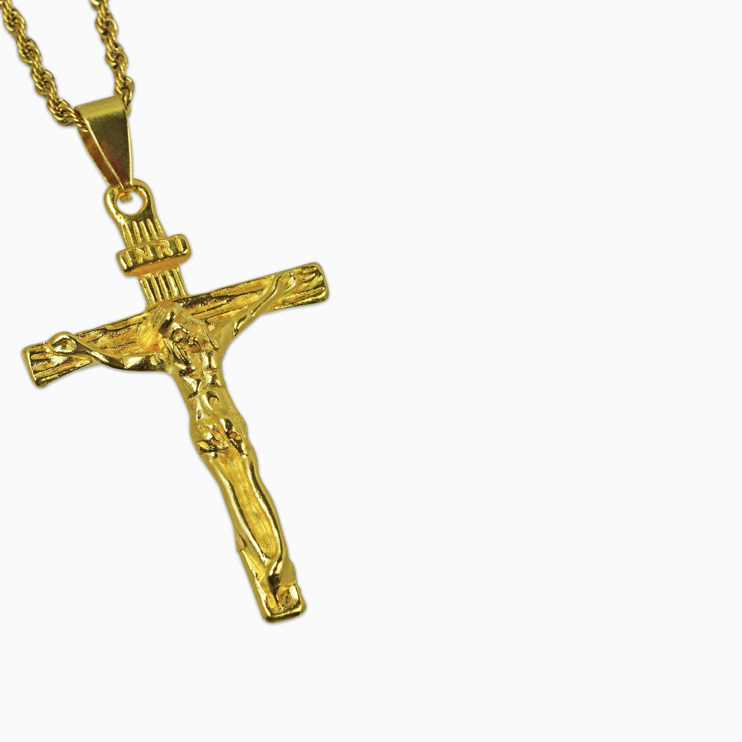 Jesus on Cross Pendant 18K Gold