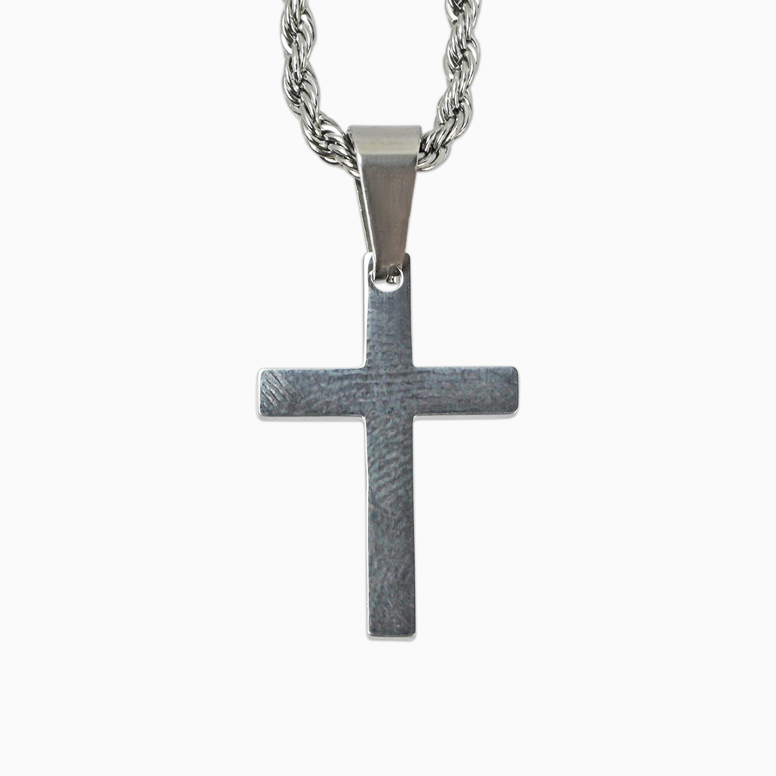 Colgante Micro Cruz Basica Oro Blanco