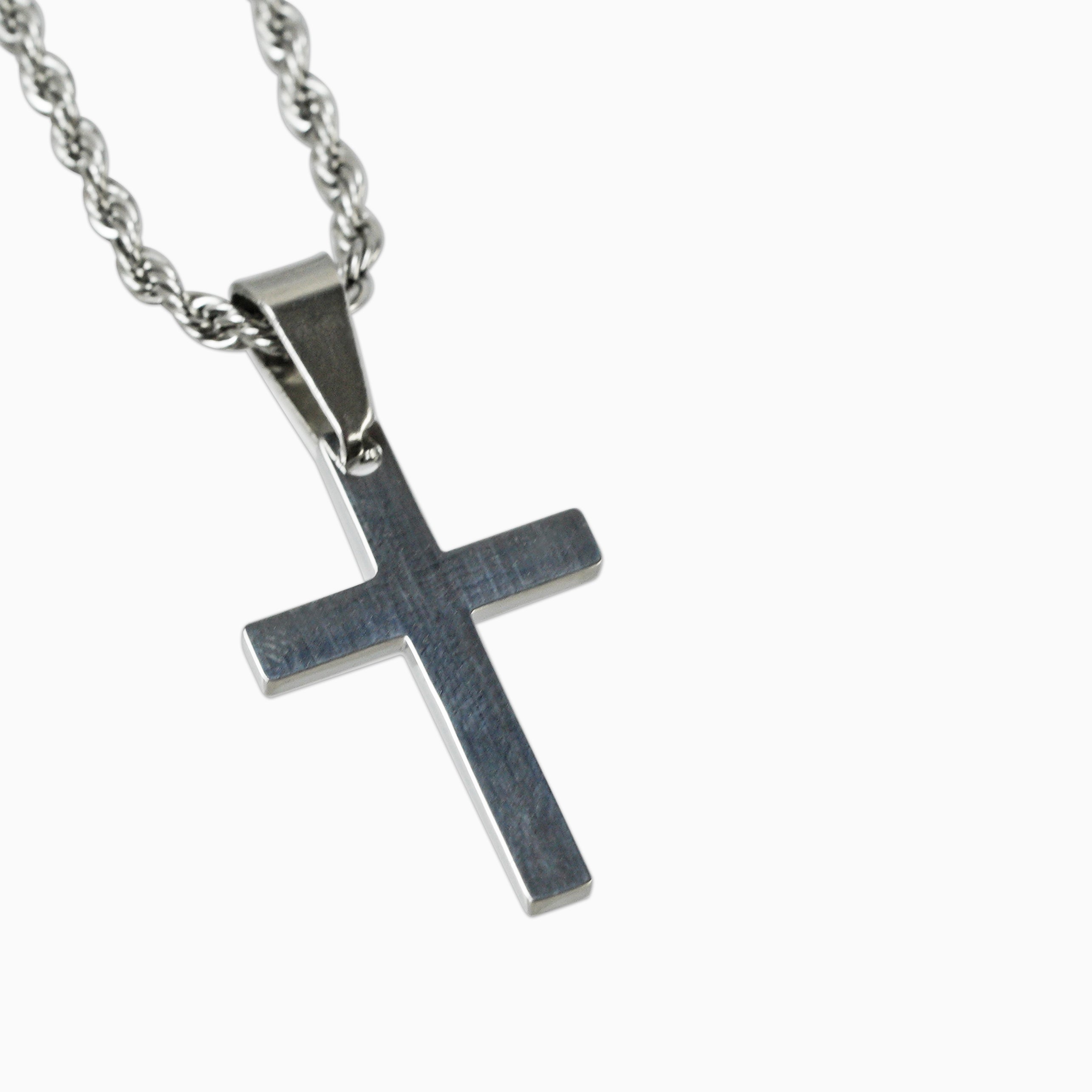 Colgante Micro Cruz Basica Oro Blanco