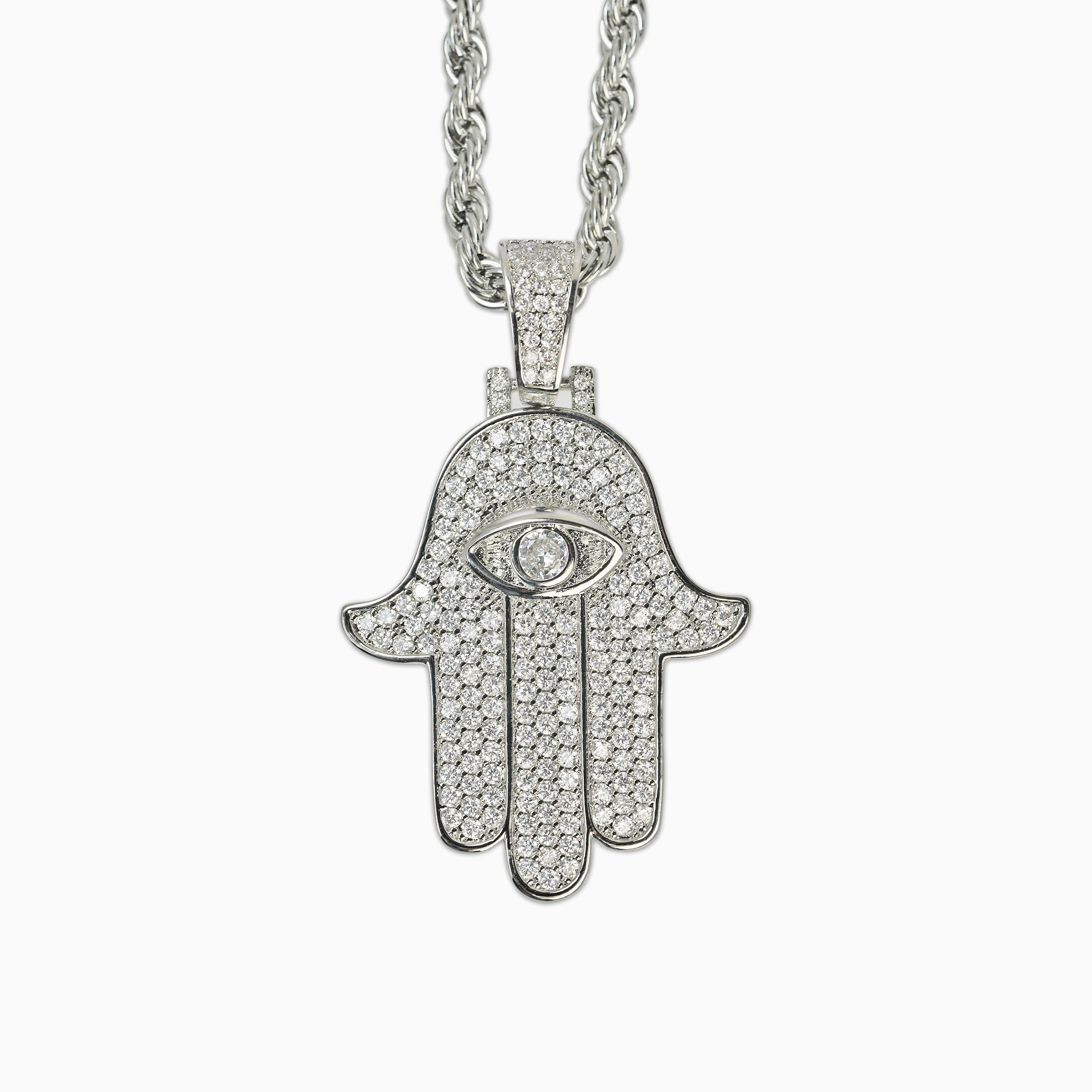 Colgante Mano de Fátima Oro Blanco