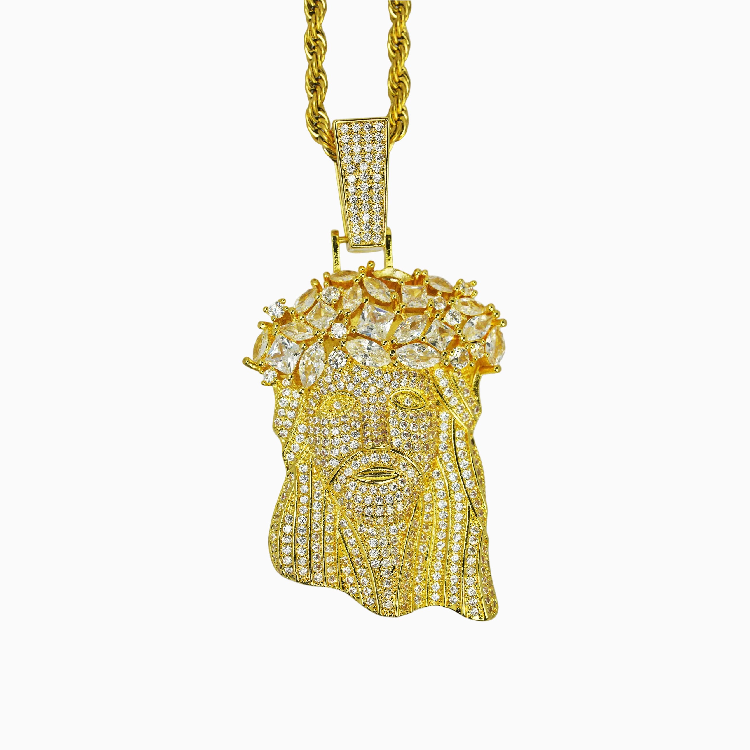 18K Gold Jesus Pendant