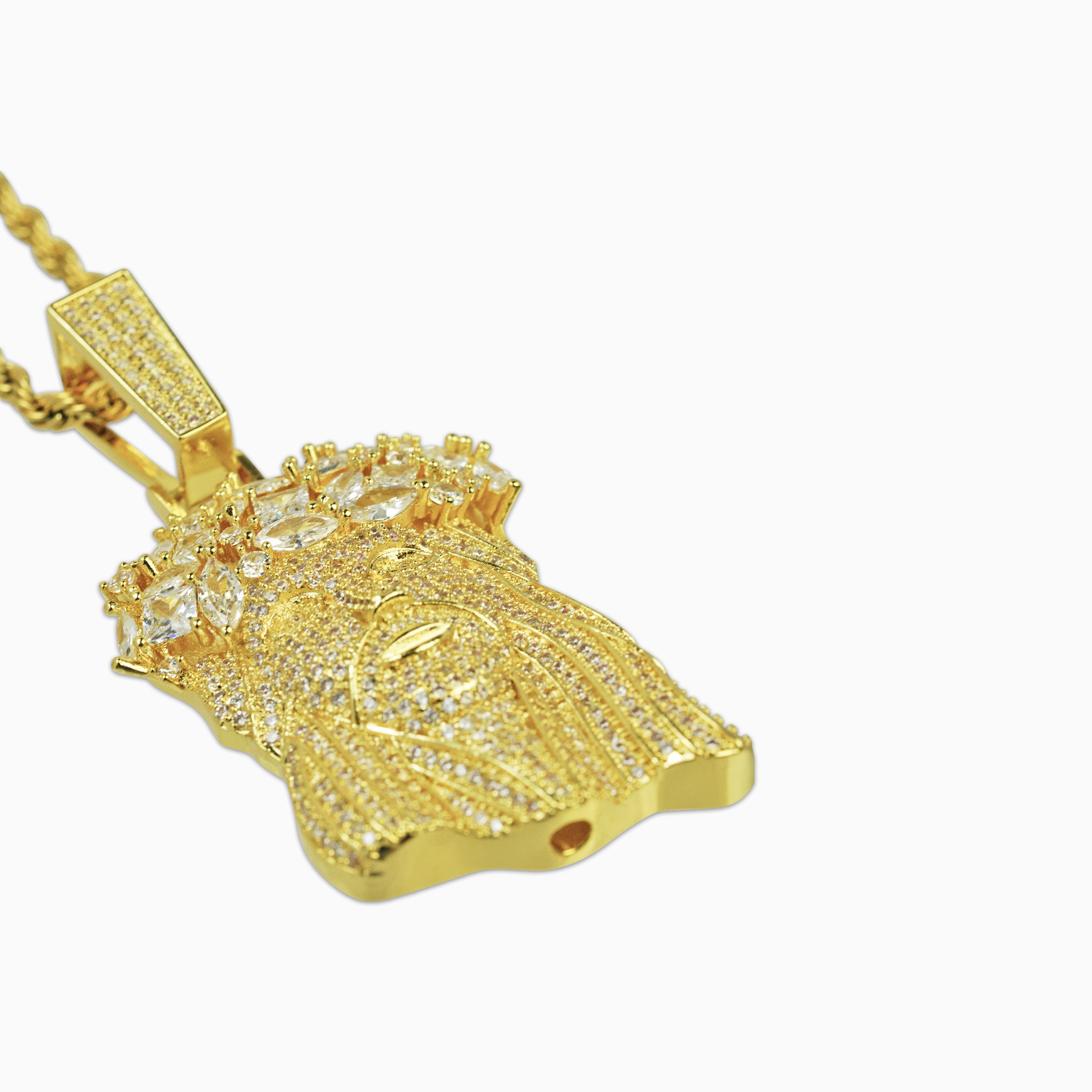 18K Gold Jesus Pendant