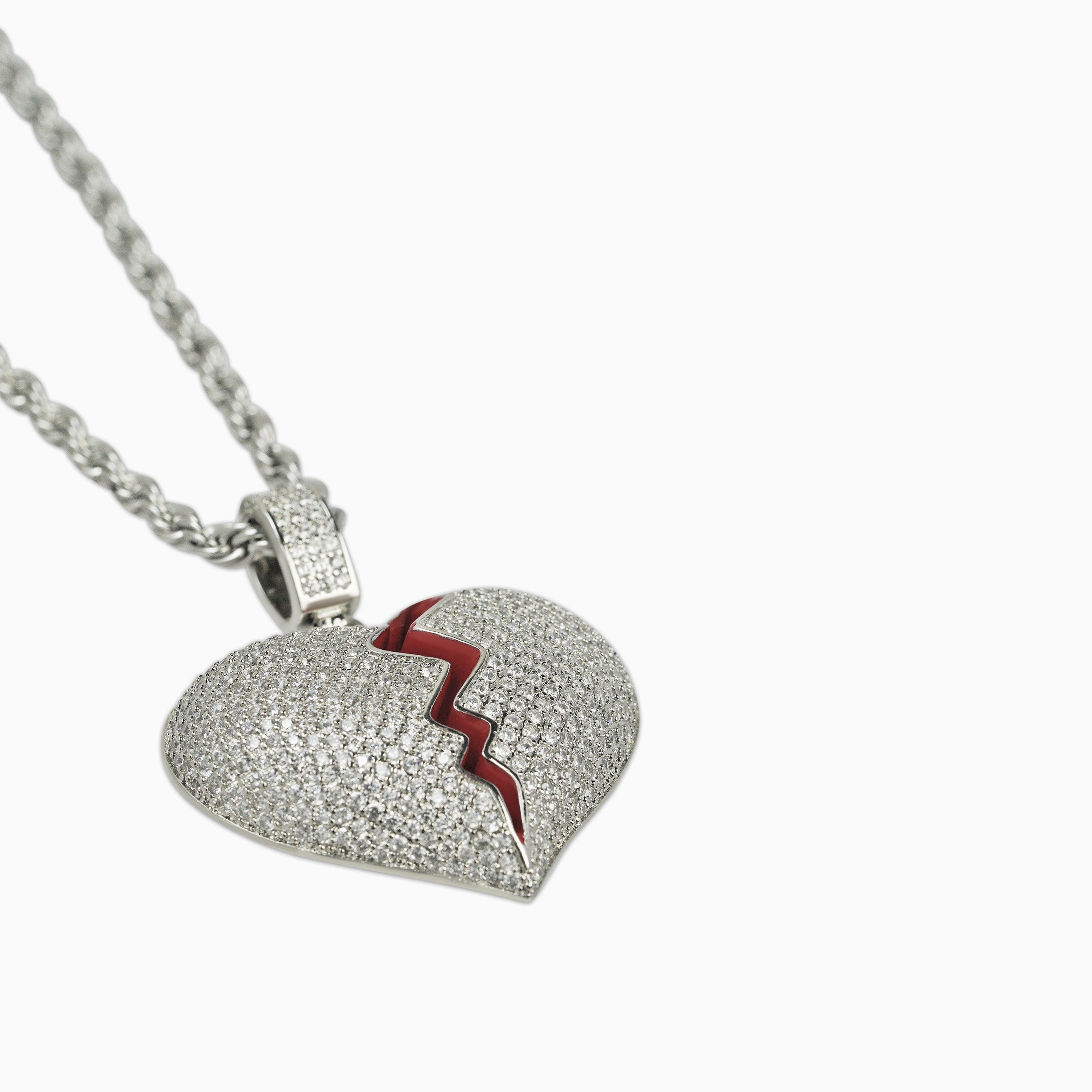 Colgante Corazón Roto Oro Blanco