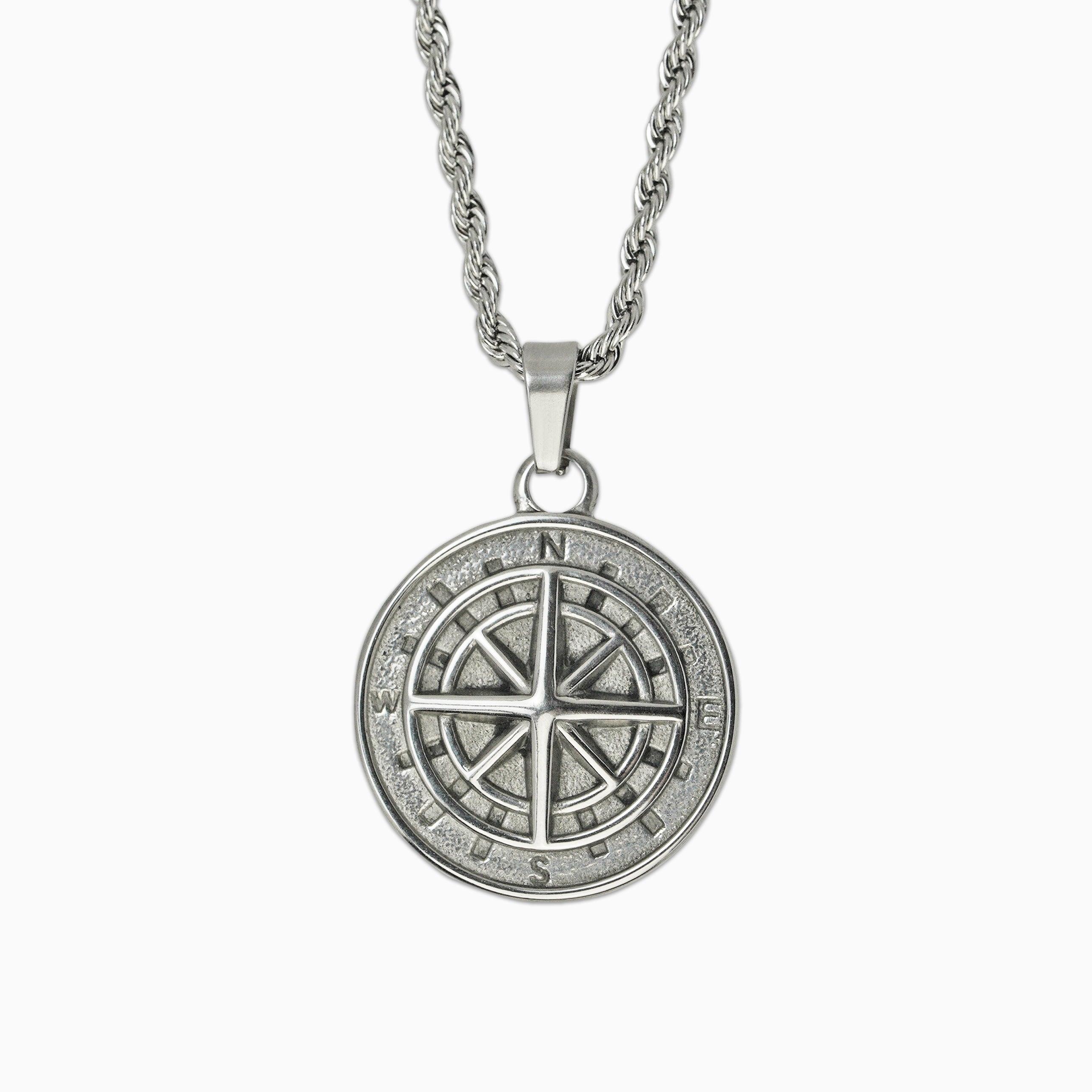 Colgante Brújula Oro Blanco