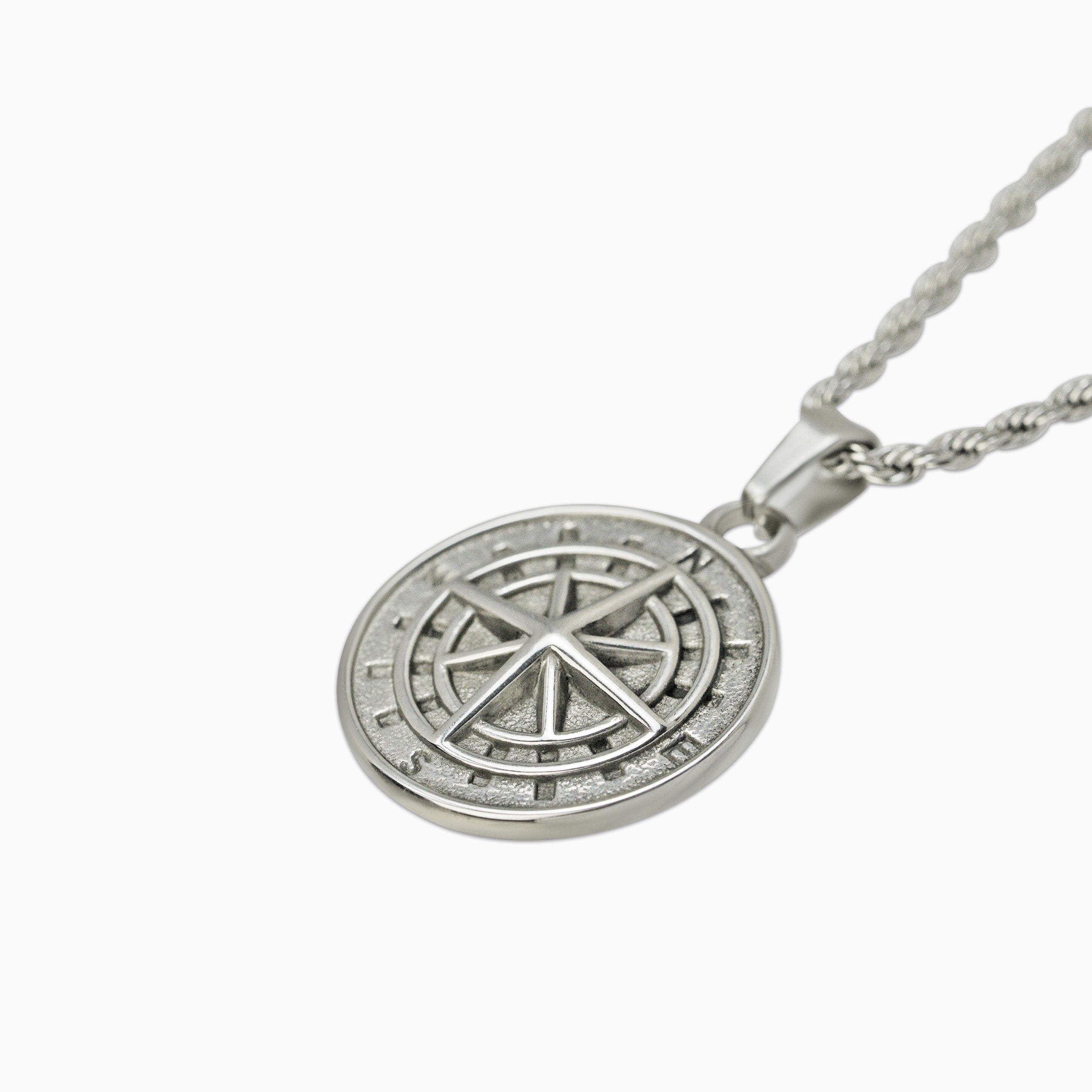 Colgante Brújula Oro Blanco