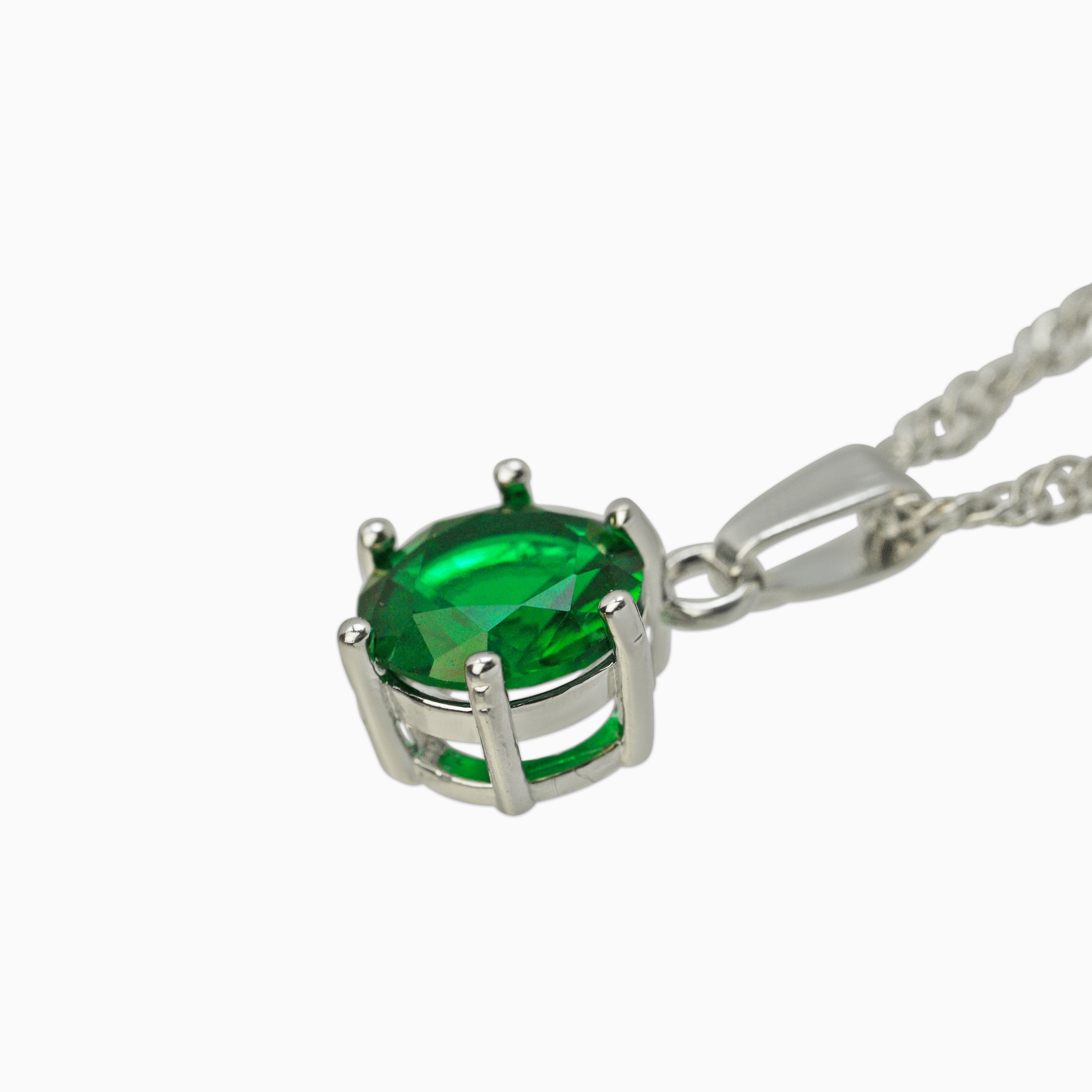 Green Ice White Gold Women's Pendant