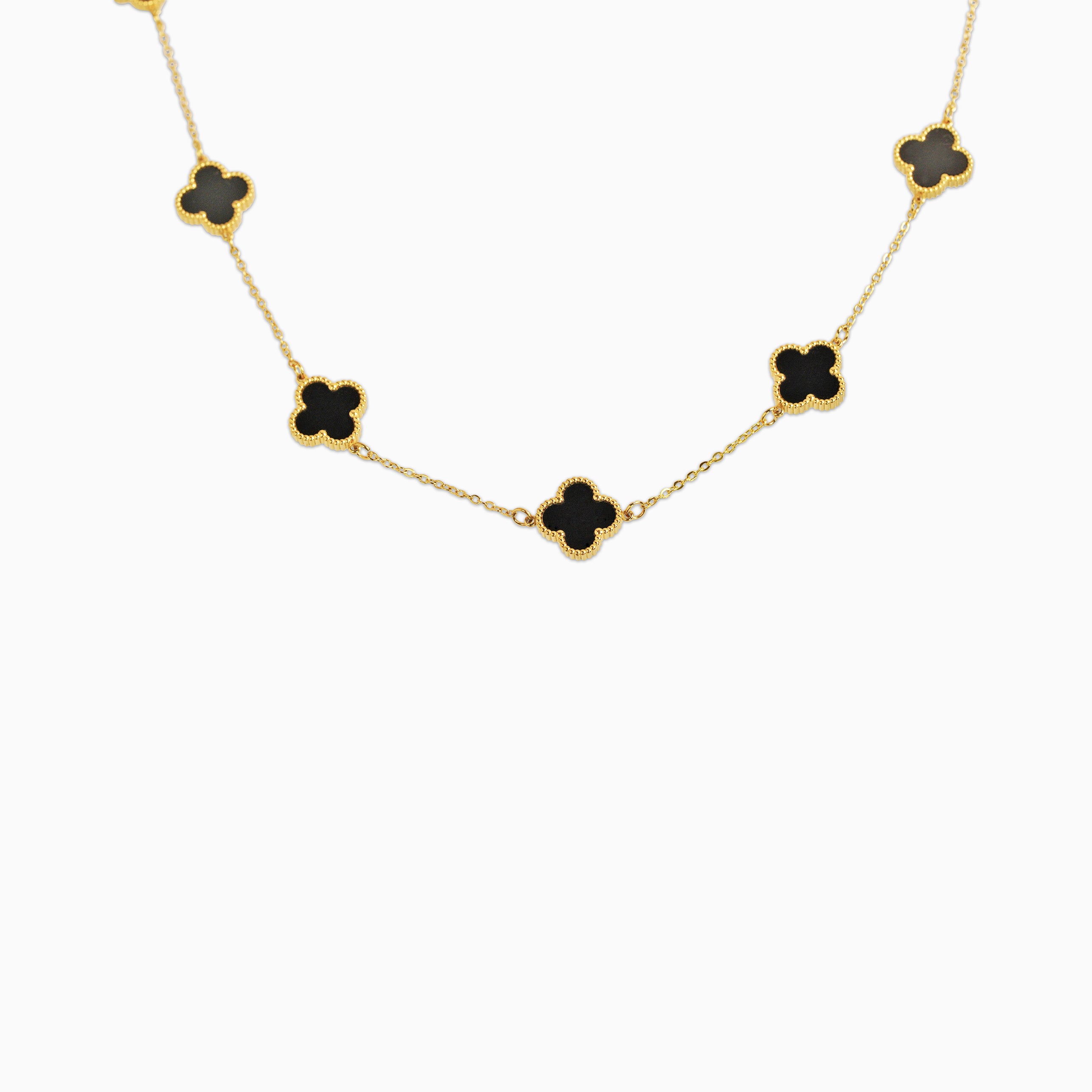 Cadena Tréboles Black Gold Oro 18K