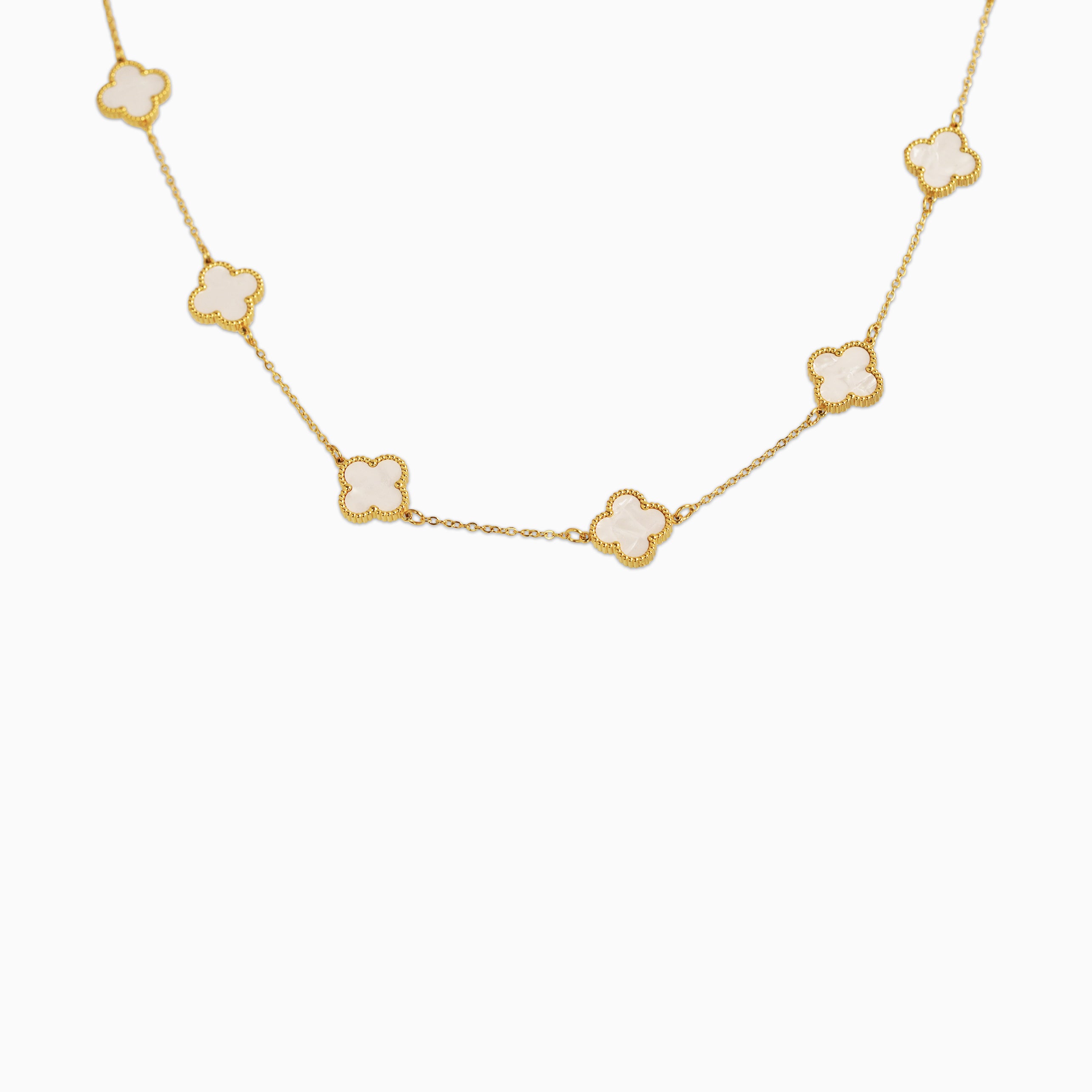 Cadena Tréboles White Gold Oro 18K