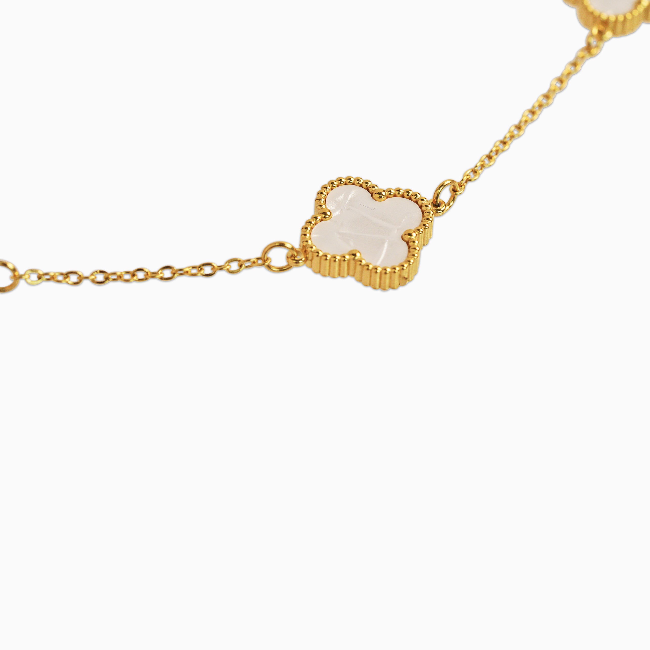 Cadena Tréboles White Gold Oro 18K