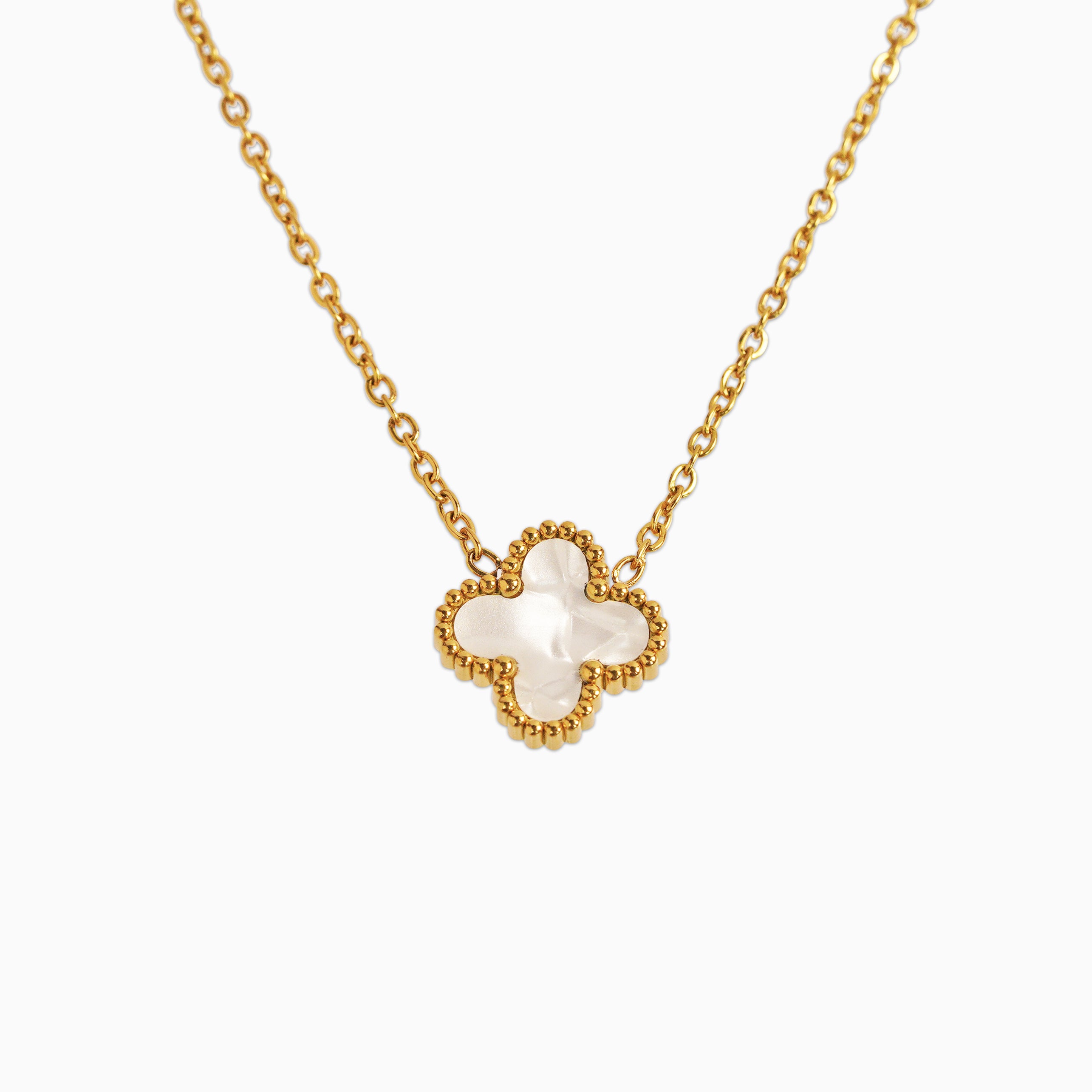 Cadena Trébol White Gold 18K