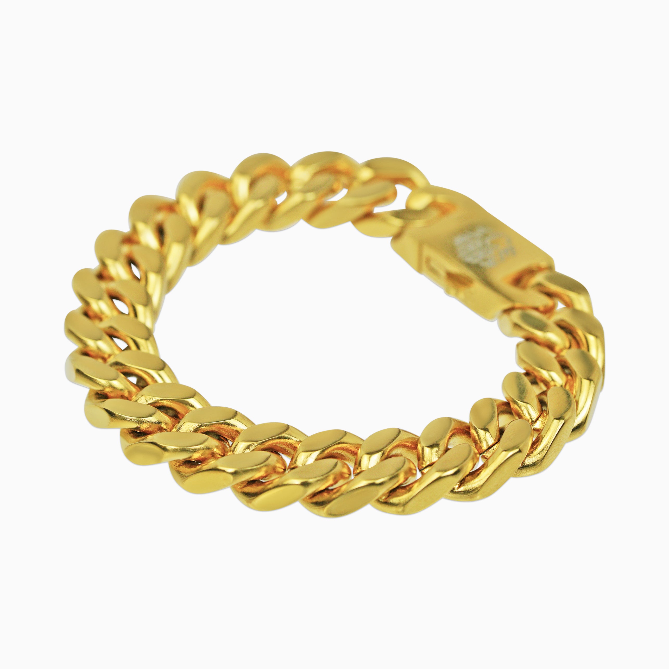 Brazalete Cubana Oro 18K Premium